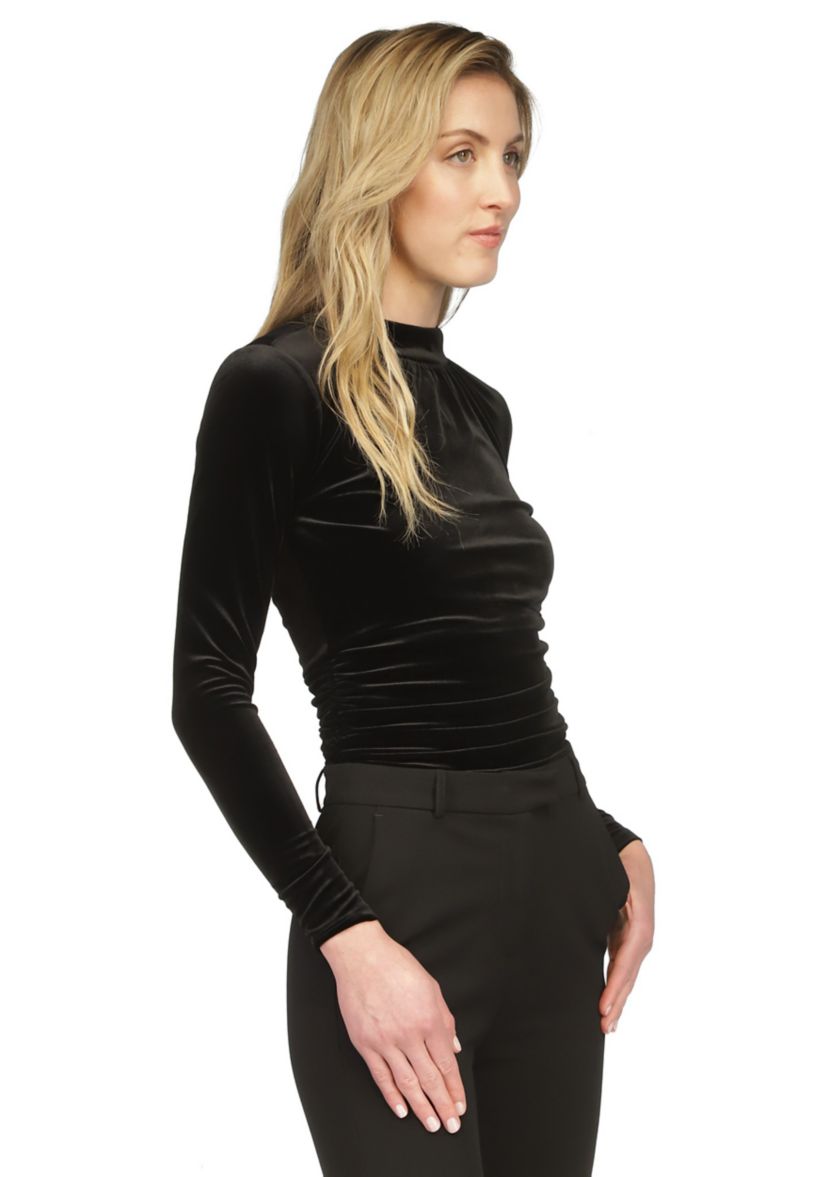 Womens Long Sleeve Knit Mock Neck Top