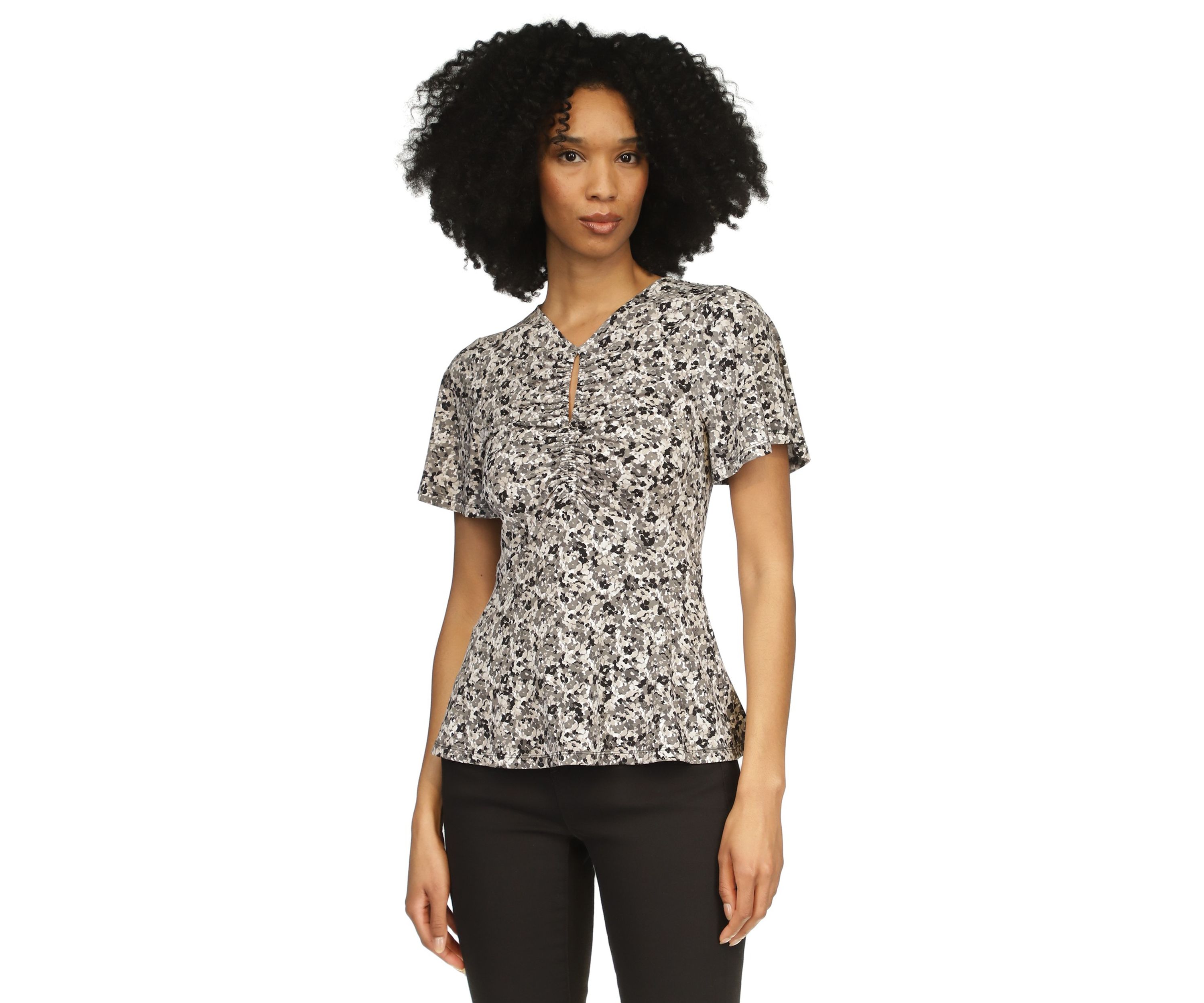 Womens Ditsy Floral Printed Blouse