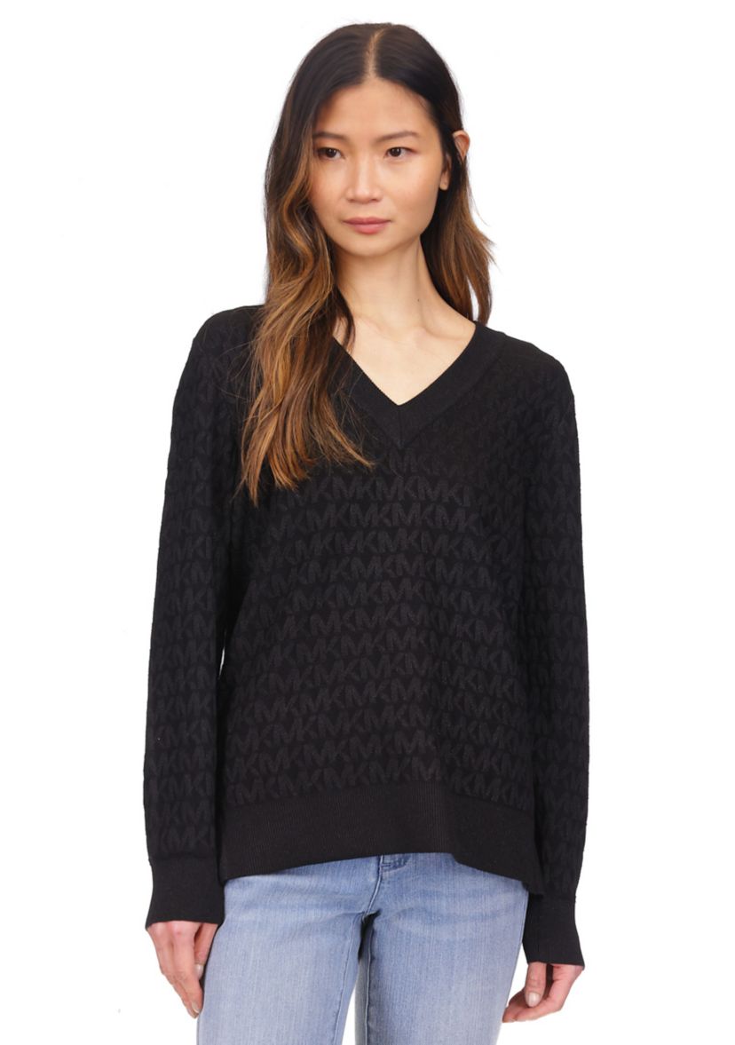 Womens Long Sleeve V-Neck Sweater 