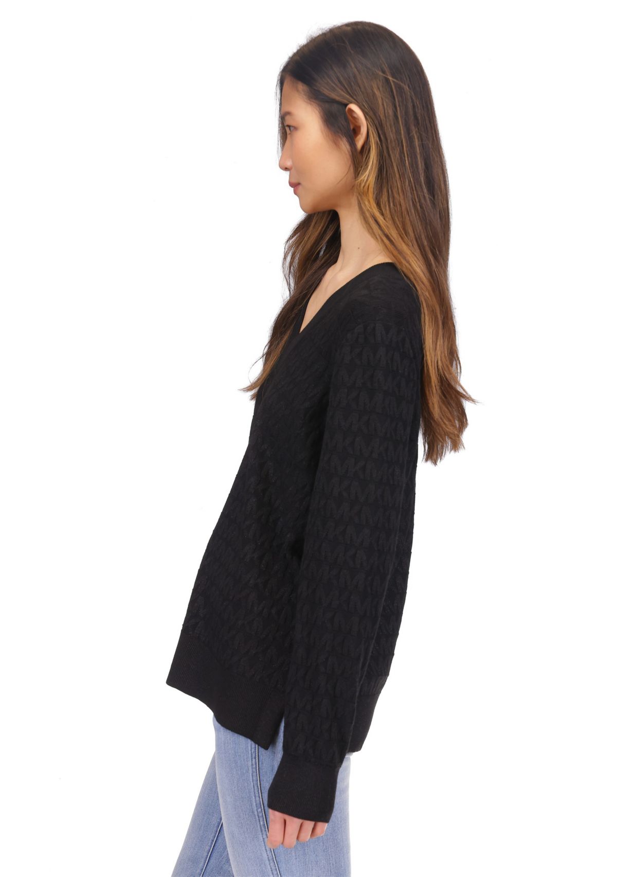 Womens Long Sleeve V-Neck Sweater 