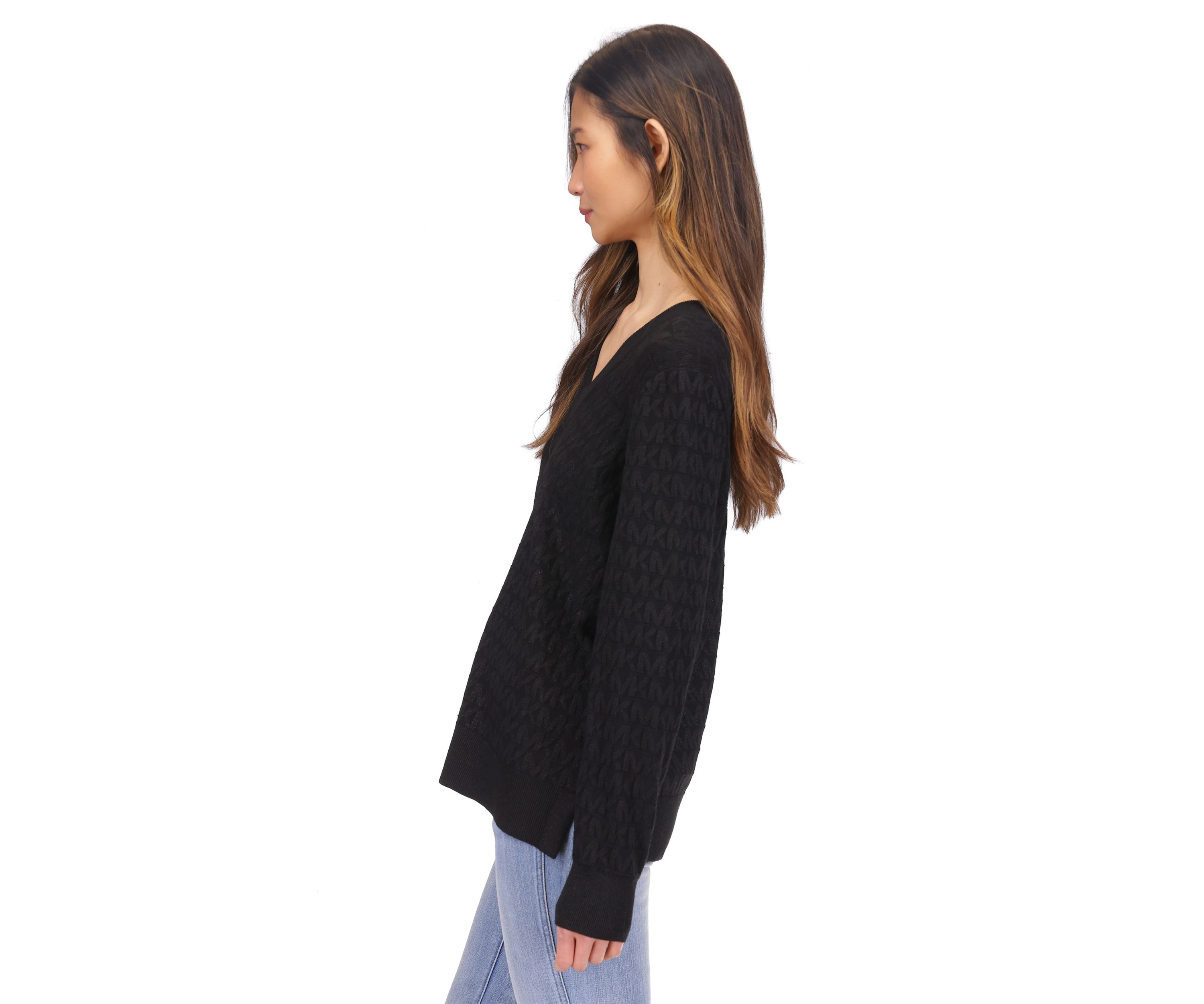 Womens Long Sleeve V-Neck Sweater 