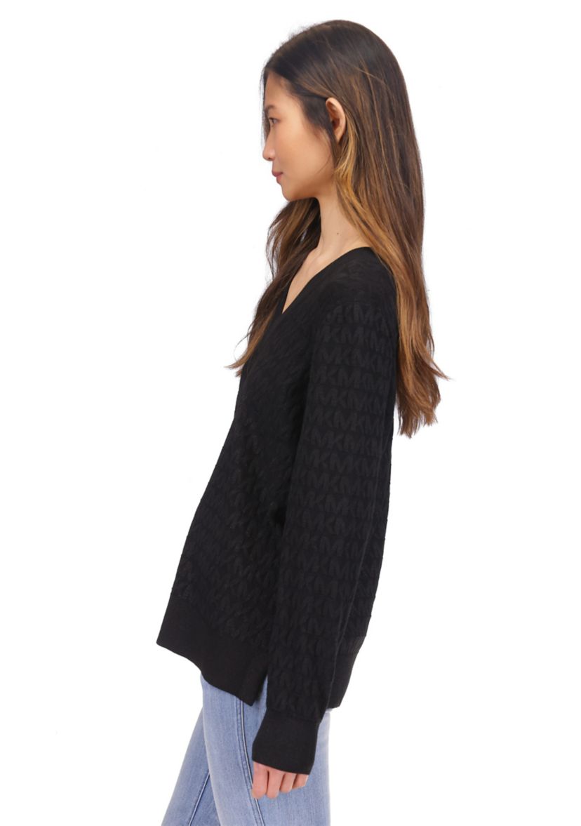 Womens Long Sleeve V-Neck Sweater 