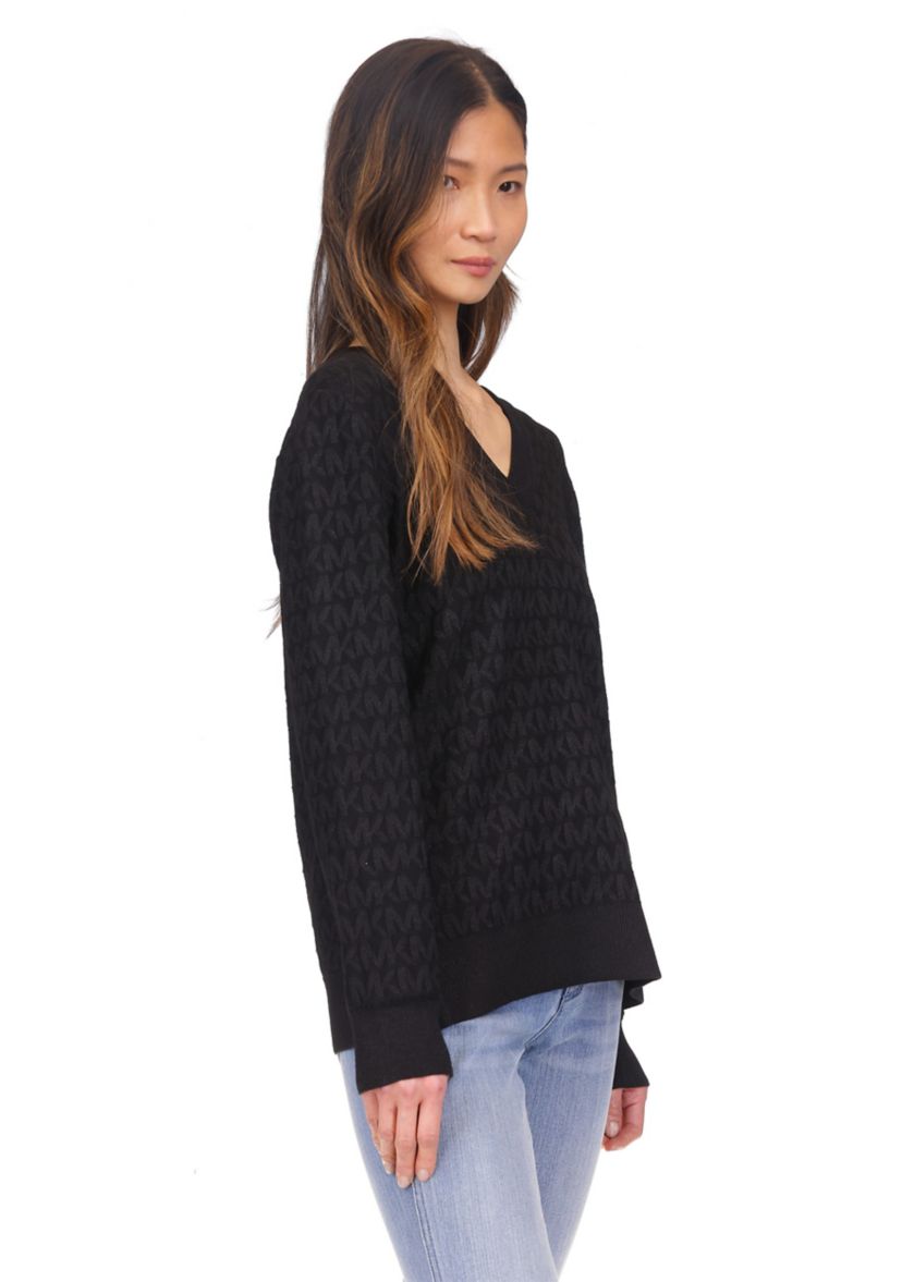 Womens Long Sleeve V-Neck Sweater 