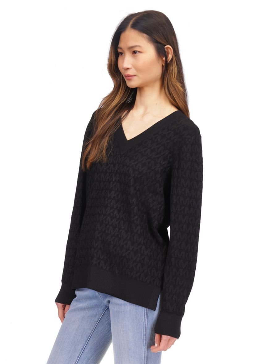Womens Long Sleeve V-Neck Sweater 
