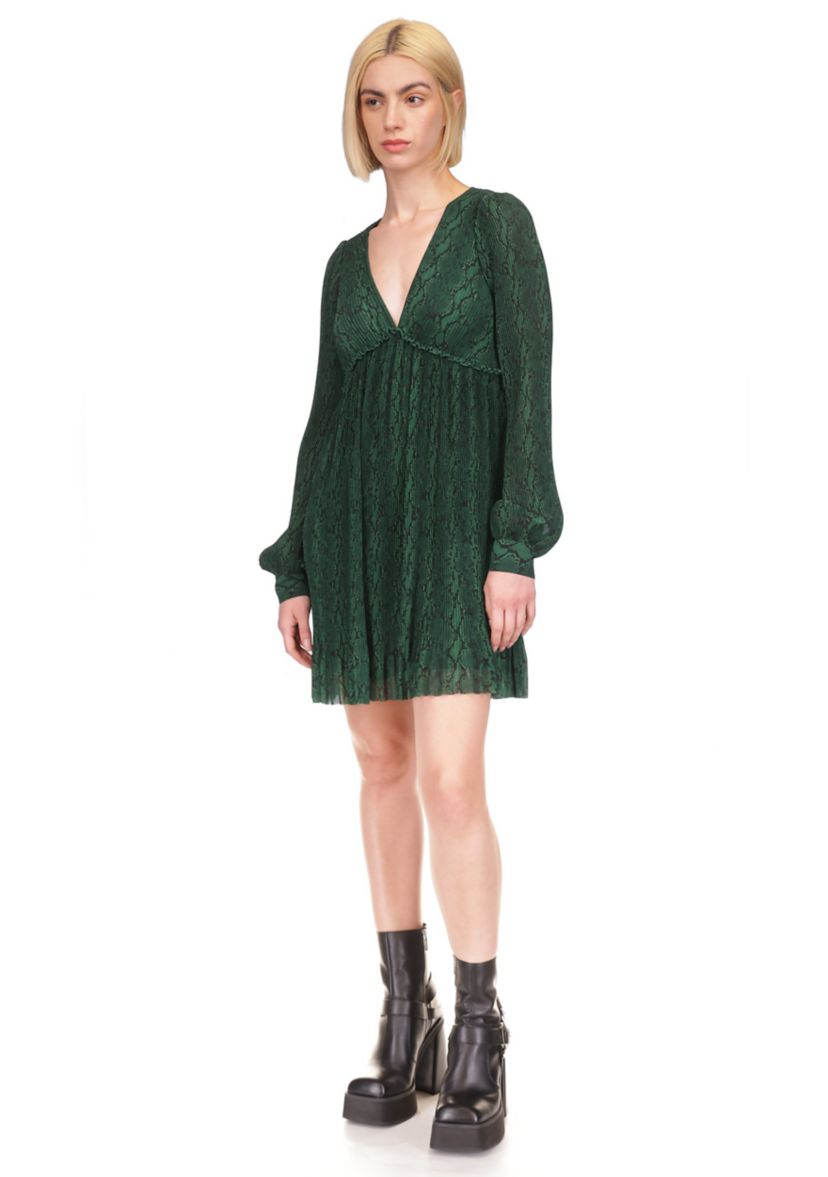 Womens Pleated Mini Dress
