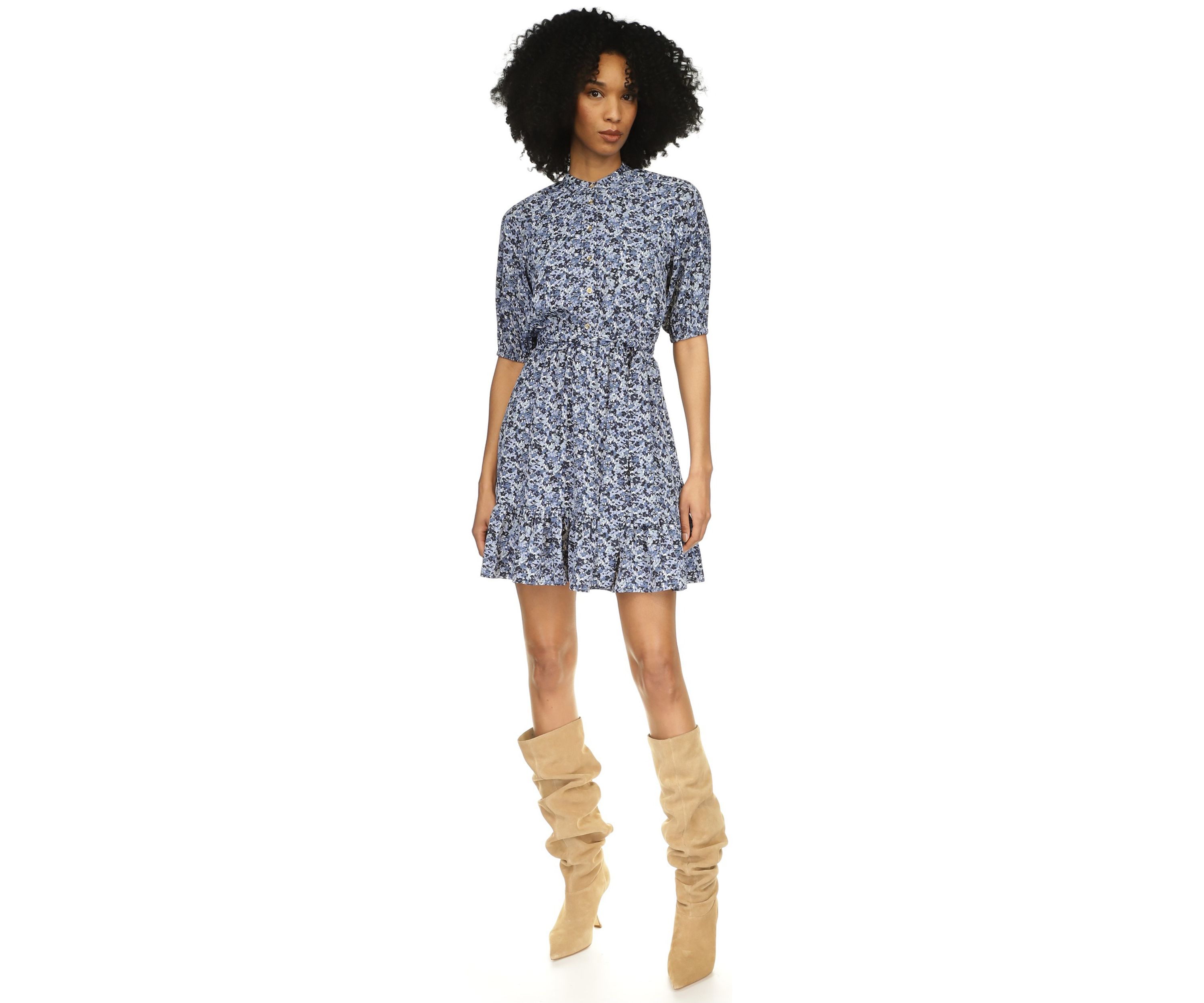 Violas Short Sleeve Midi Dress
