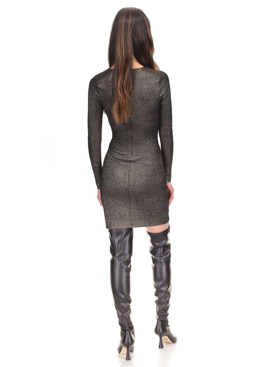 Womens Shimmer Jacquard Mini Dress