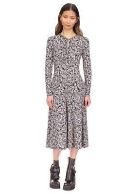 MICHAEL Michael Kors Women's Ditsy Floral Printed Dress, Black, XS