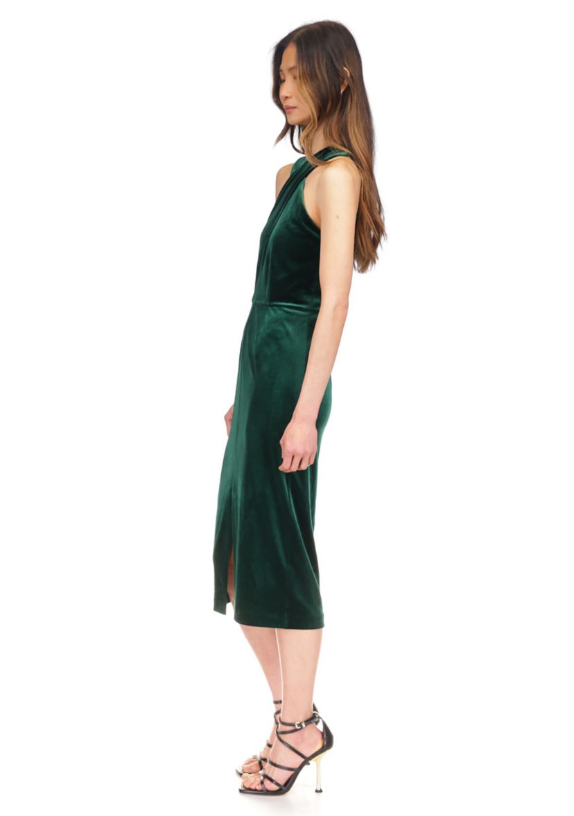 Womens Halter Velvet Dress
