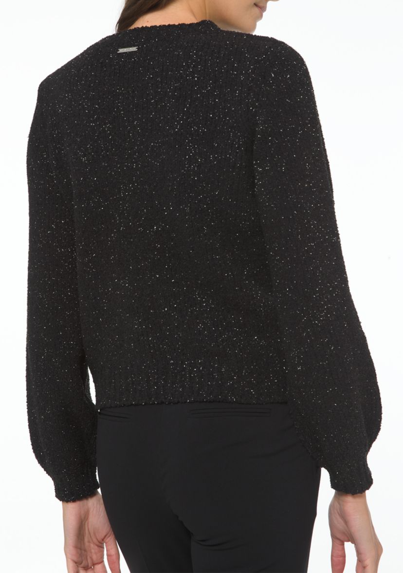 Womens Crew Neck Lurex® Textured Sweater