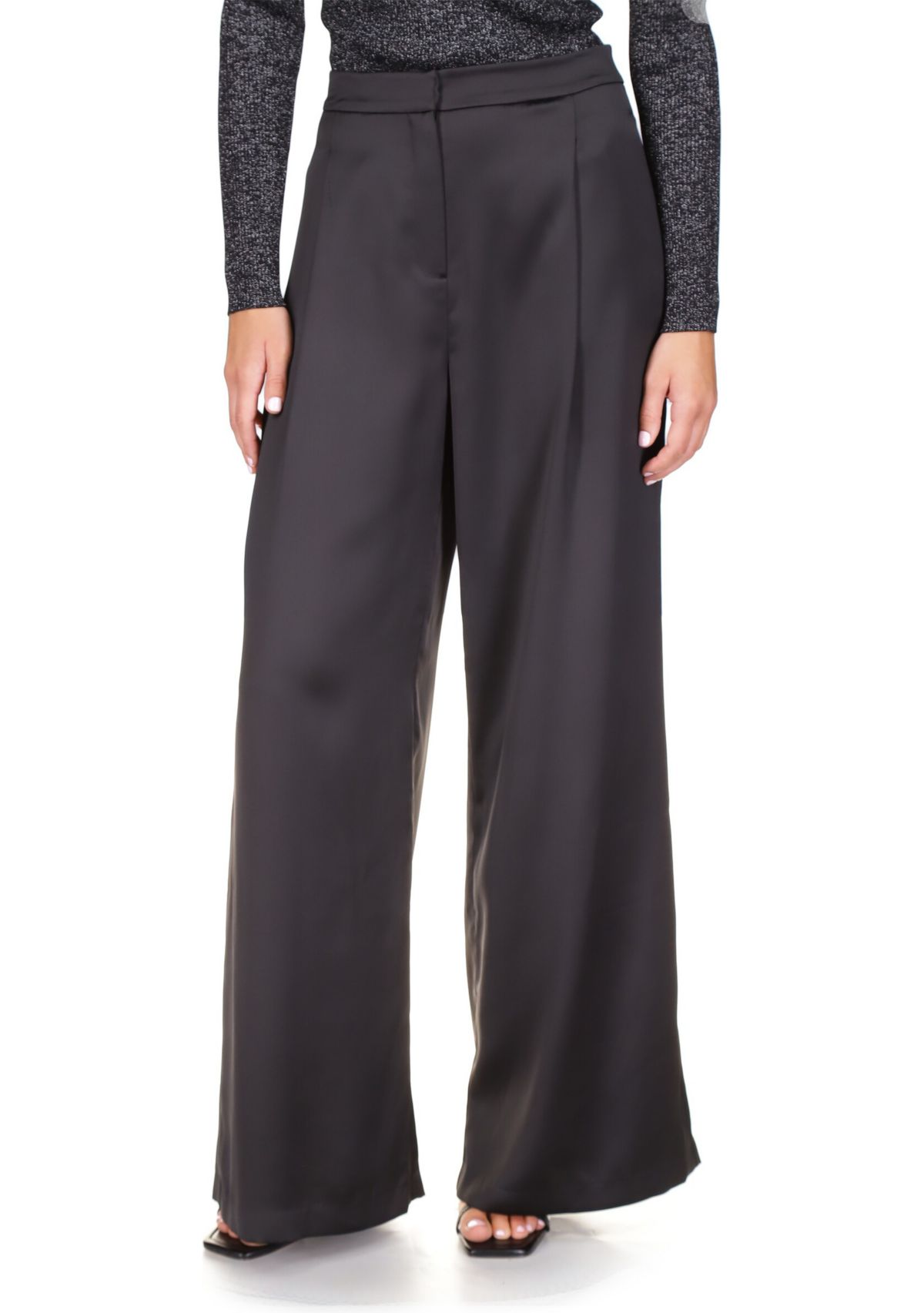 Womens Satin Wide Leg Pants