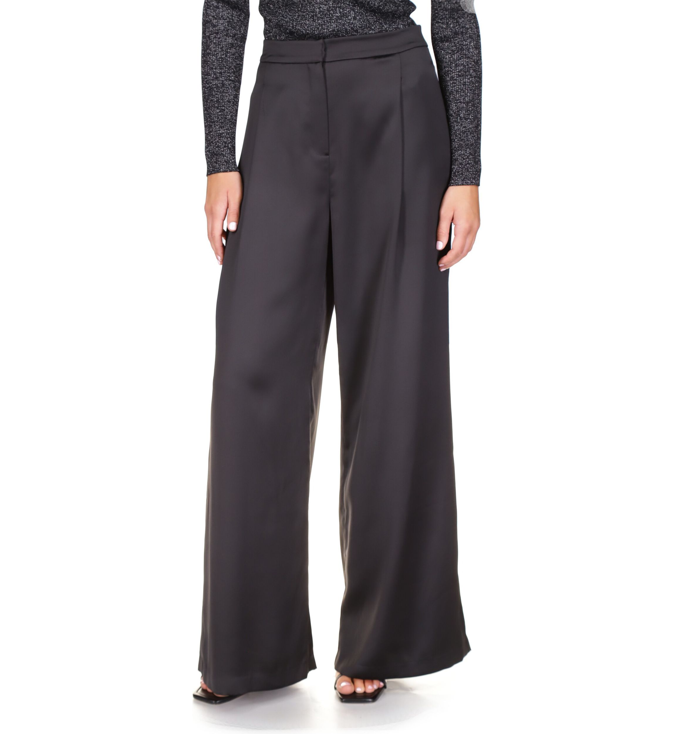 Womens Satin Wide Leg Pants