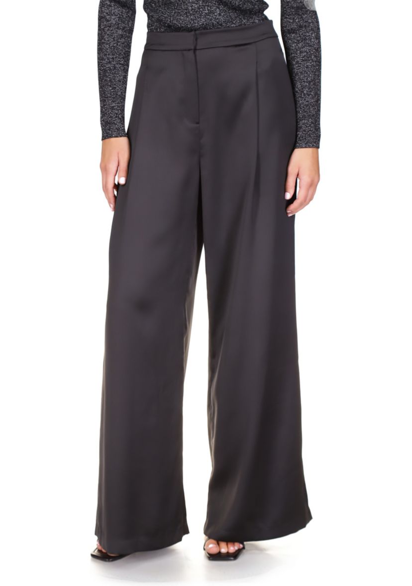 Womens Satin Wide Leg Pants