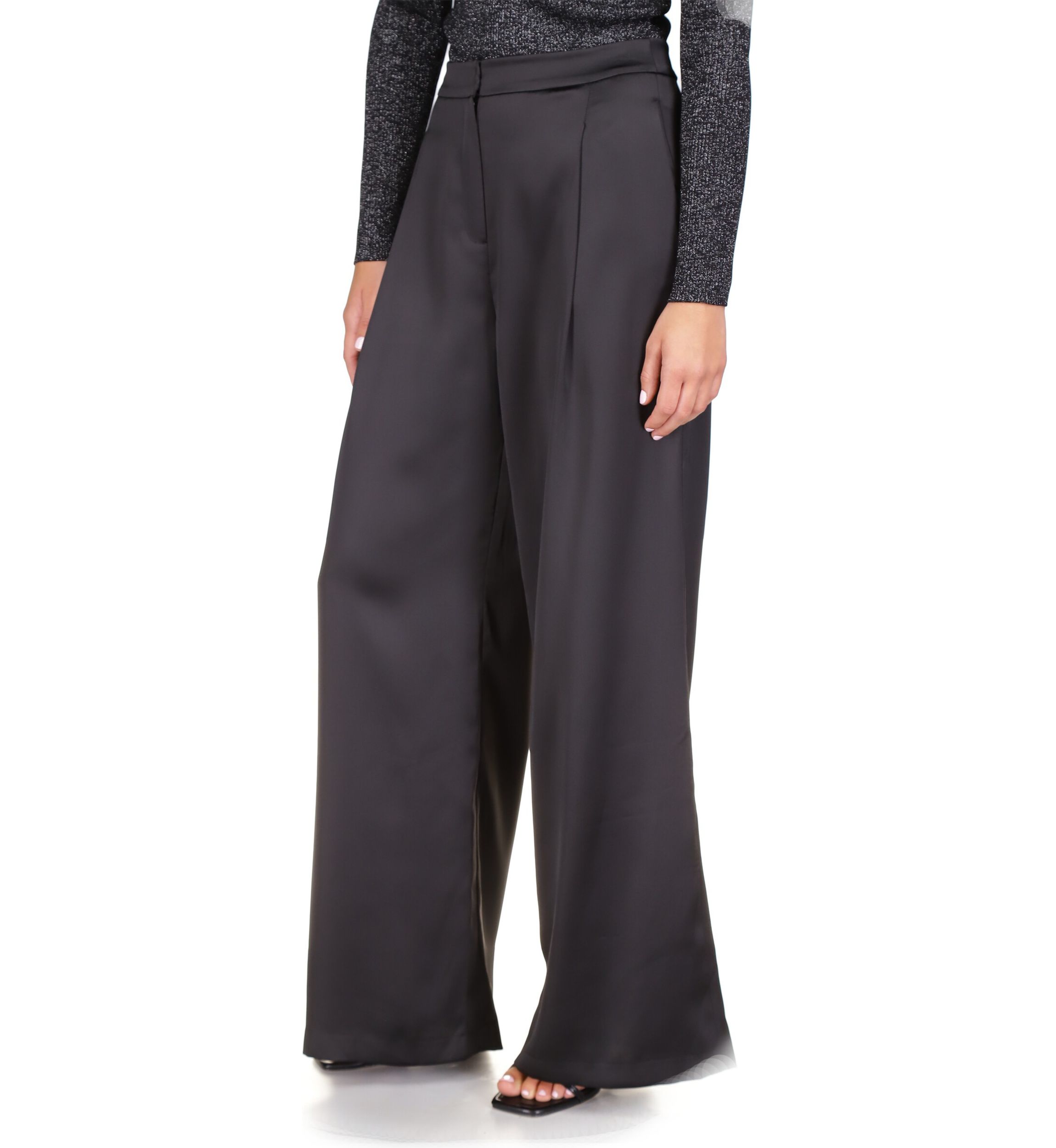 Womens Satin Wide Leg Pants