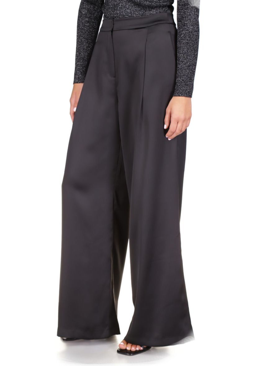 Womens Satin Wide Leg Pants