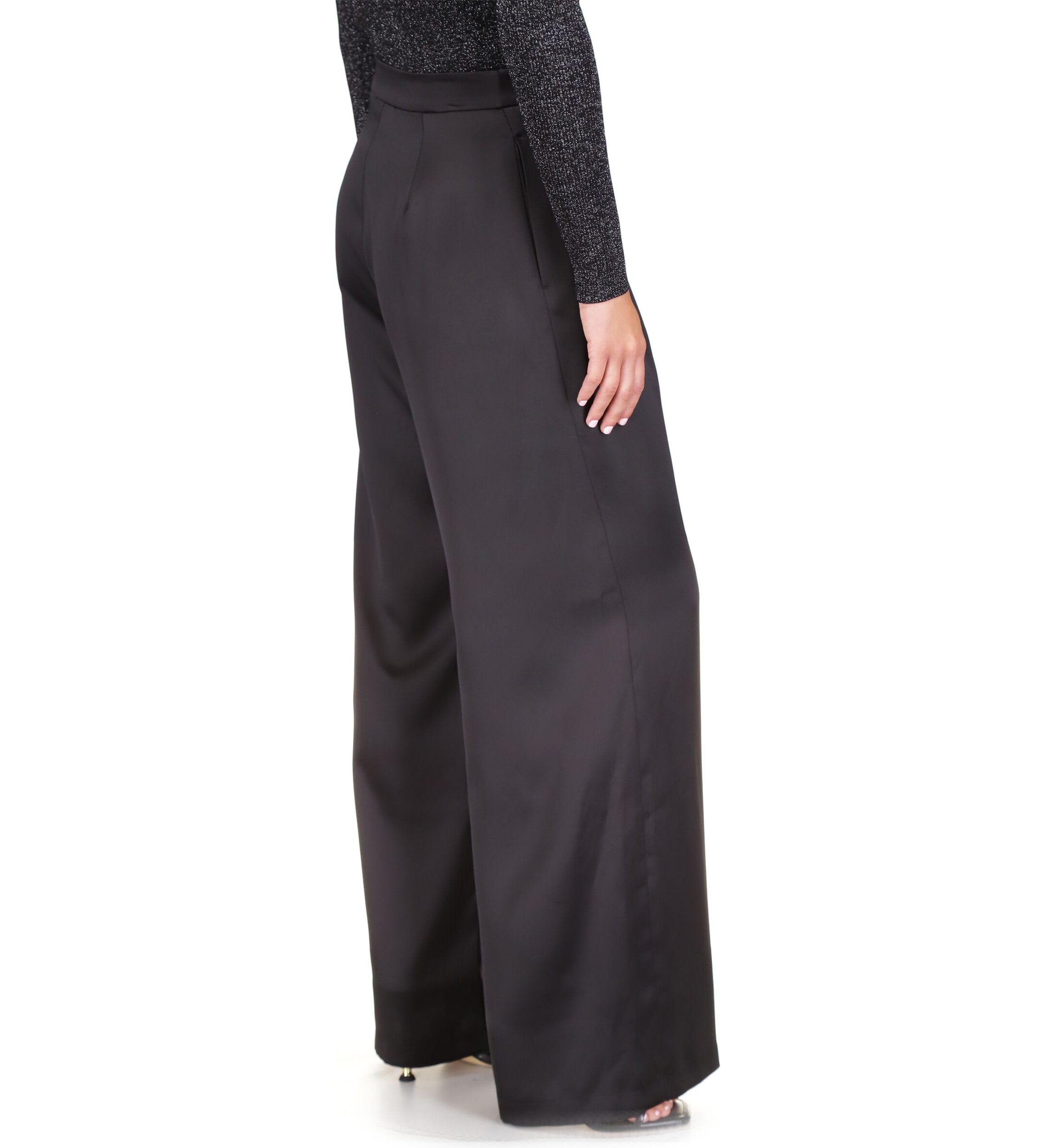 Womens Satin Wide Leg Pants