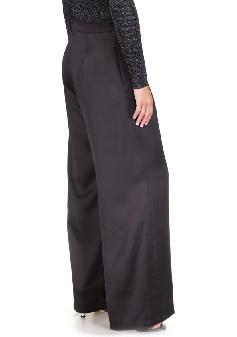 Womens Satin Wide Leg Pants