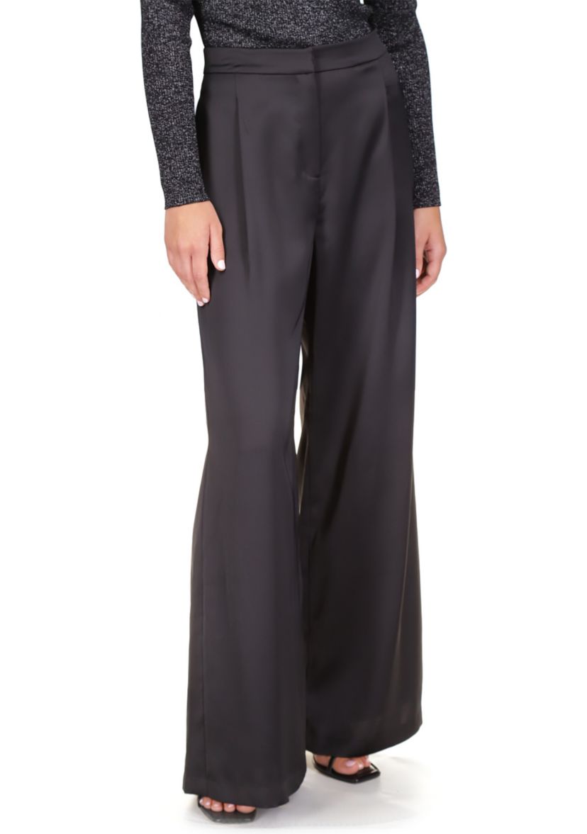 Womens Satin Wide Leg Pants
