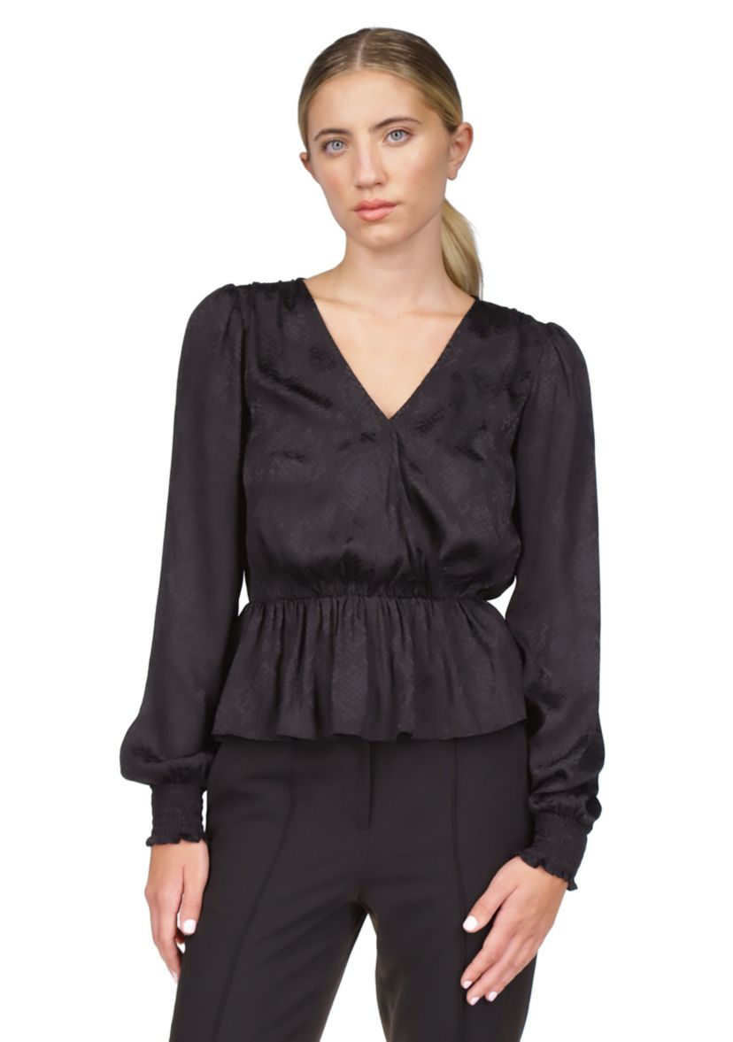 Womens Long Sleeve Wrap Top