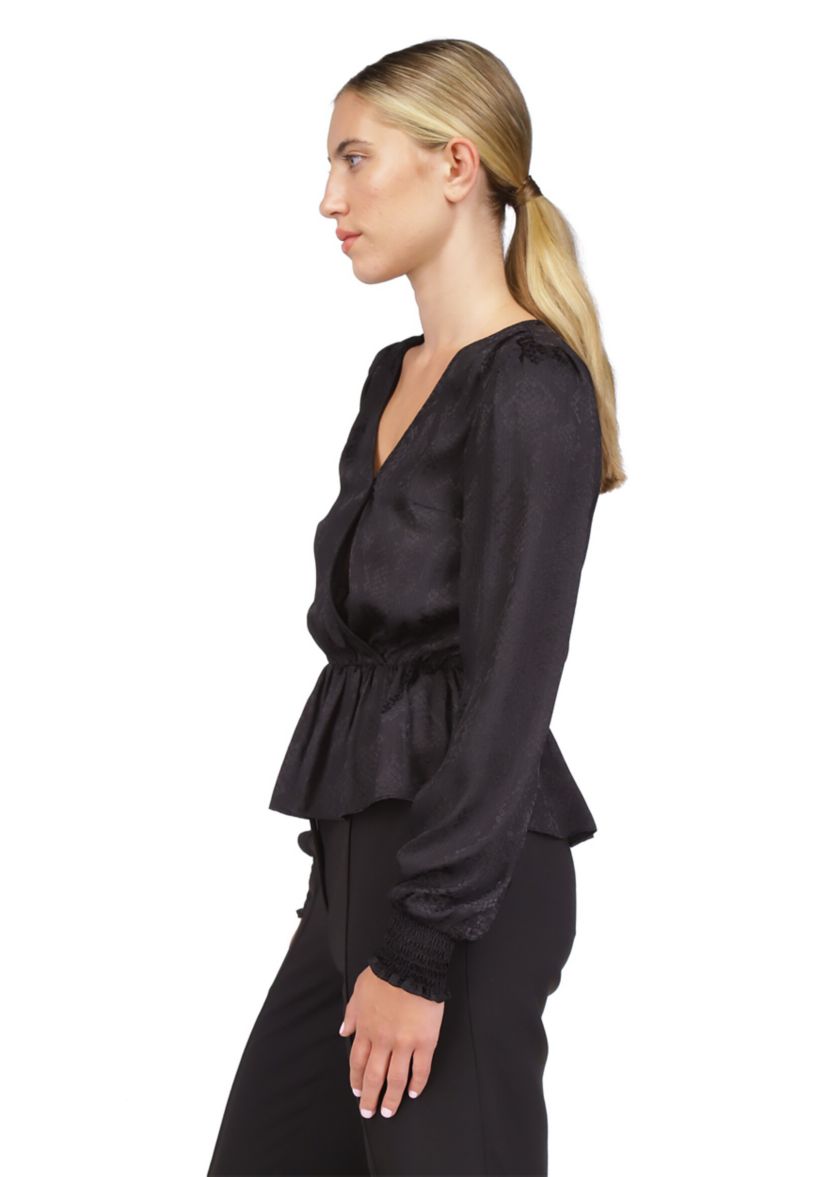Womens Long Sleeve Wrap Top