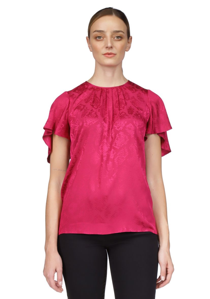 Womens Short Flutter Sleeve Top 