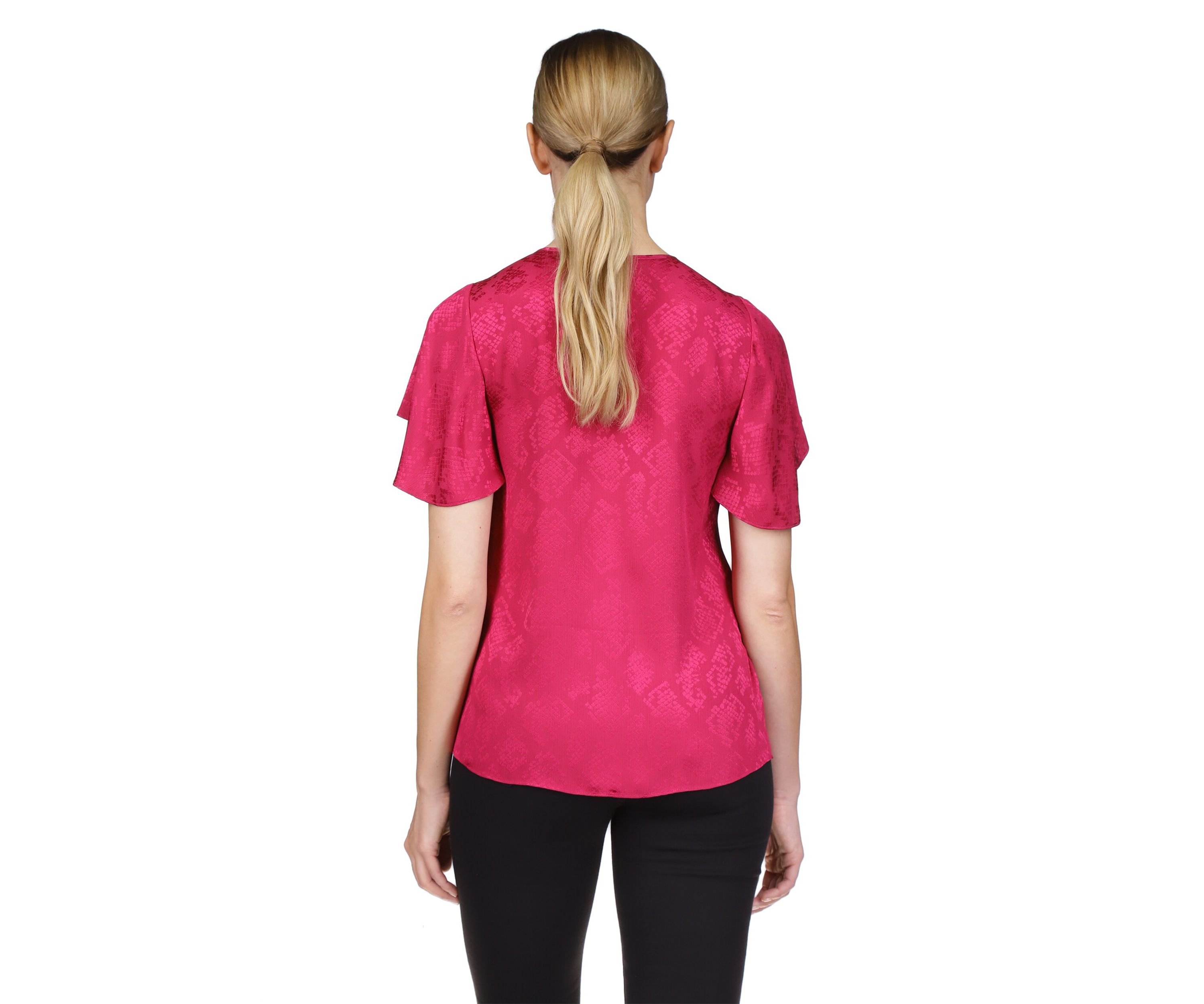 Womens Short Flutter Sleeve Top 