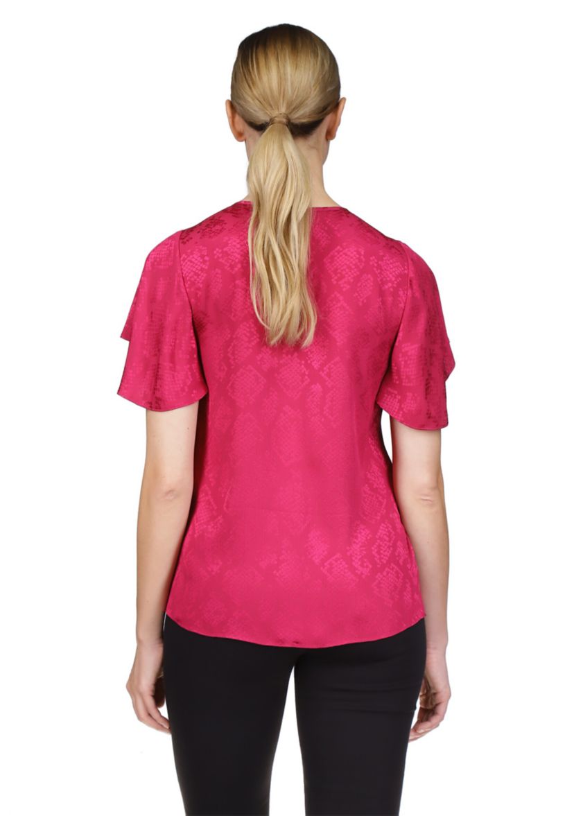 Womens Short Flutter Sleeve Top 