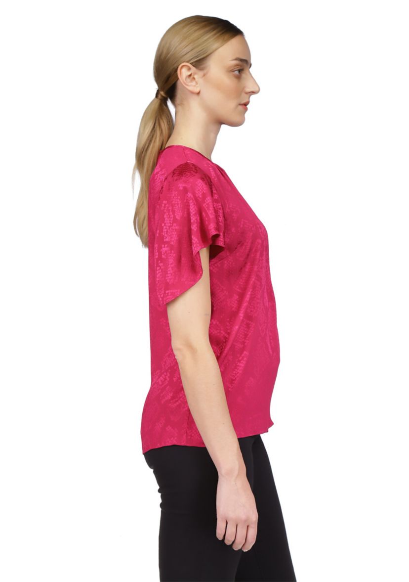 Womens Short Flutter Sleeve Top 