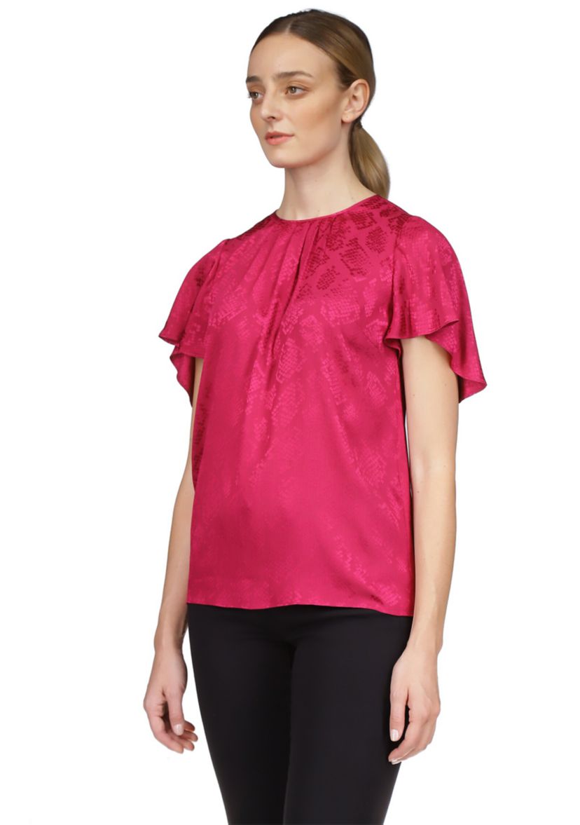 Womens Short Flutter Sleeve Top 