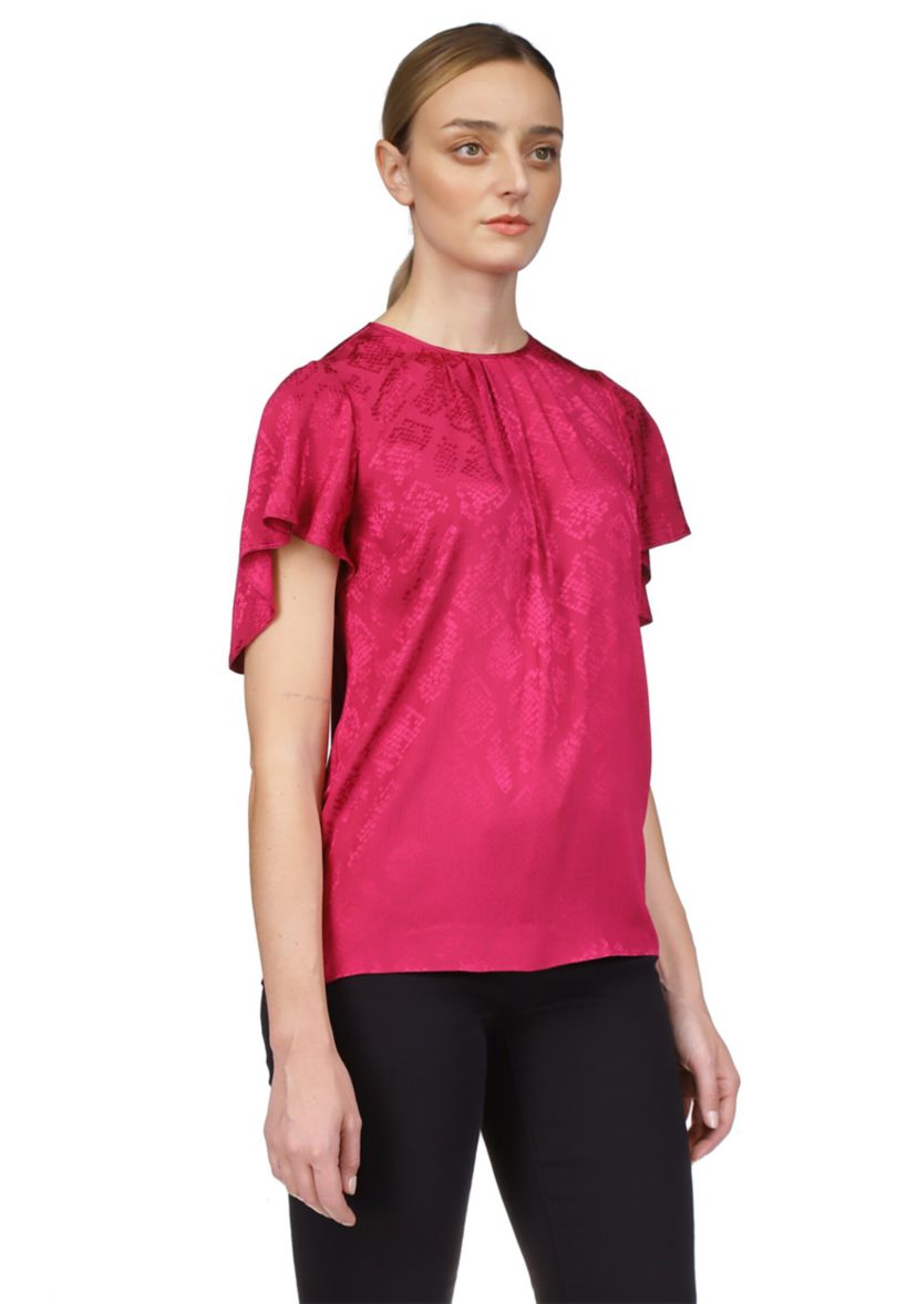 Womens Short Flutter Sleeve Top 