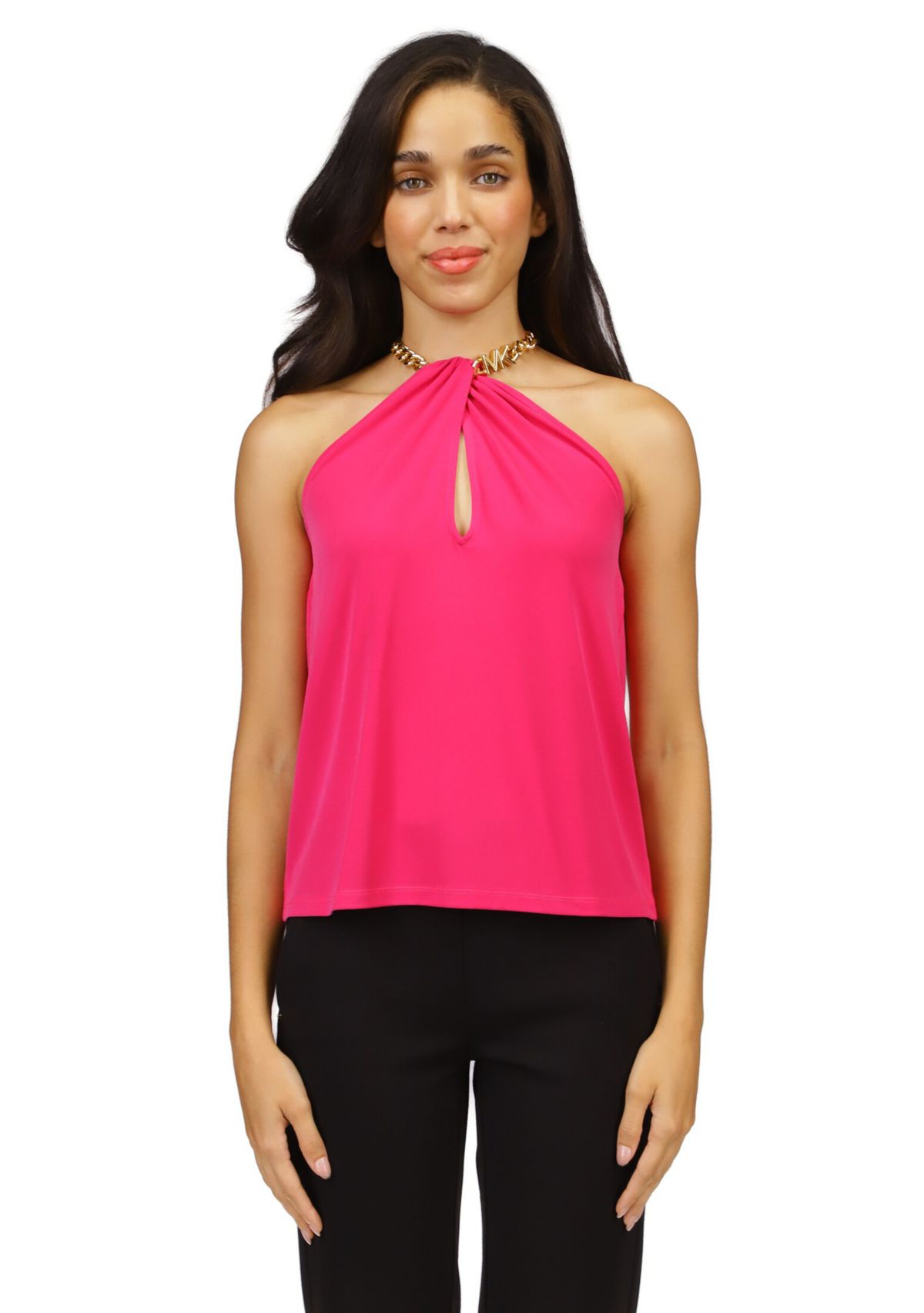 Womens Chain Neck Halter Tank Top