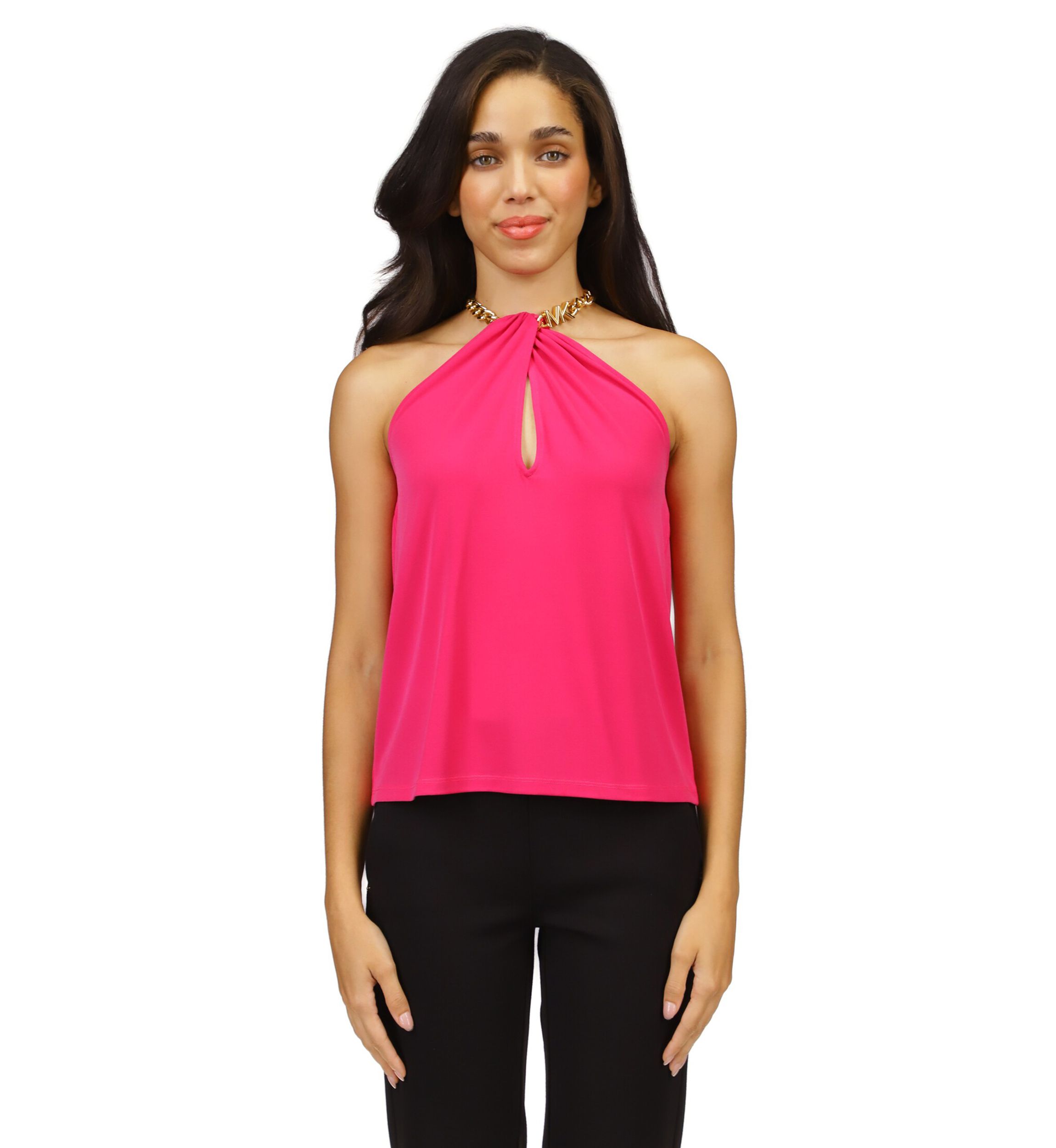 Womens Chain Neck Halter Tank Top