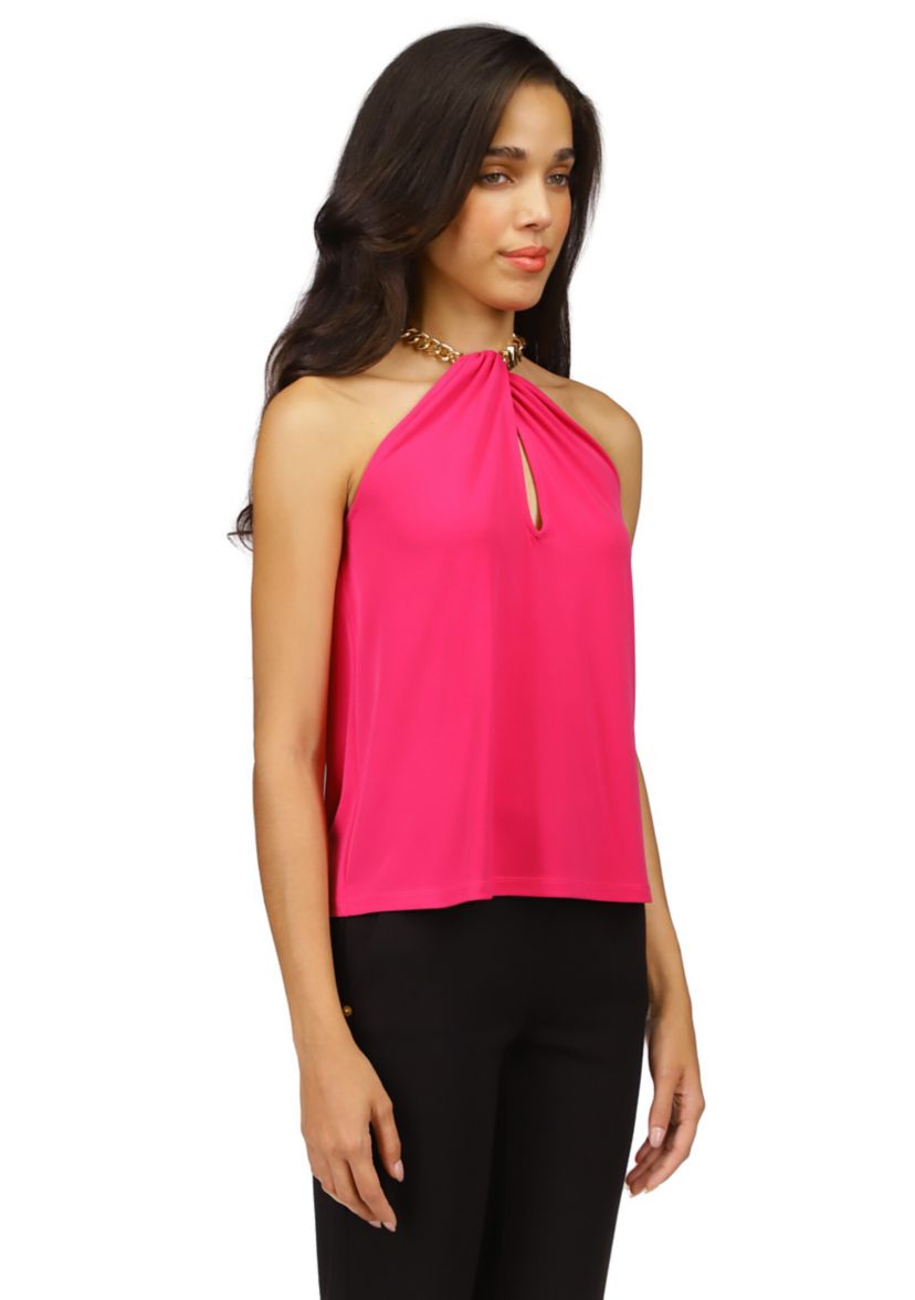 Womens Chain Neck Halter Tank Top