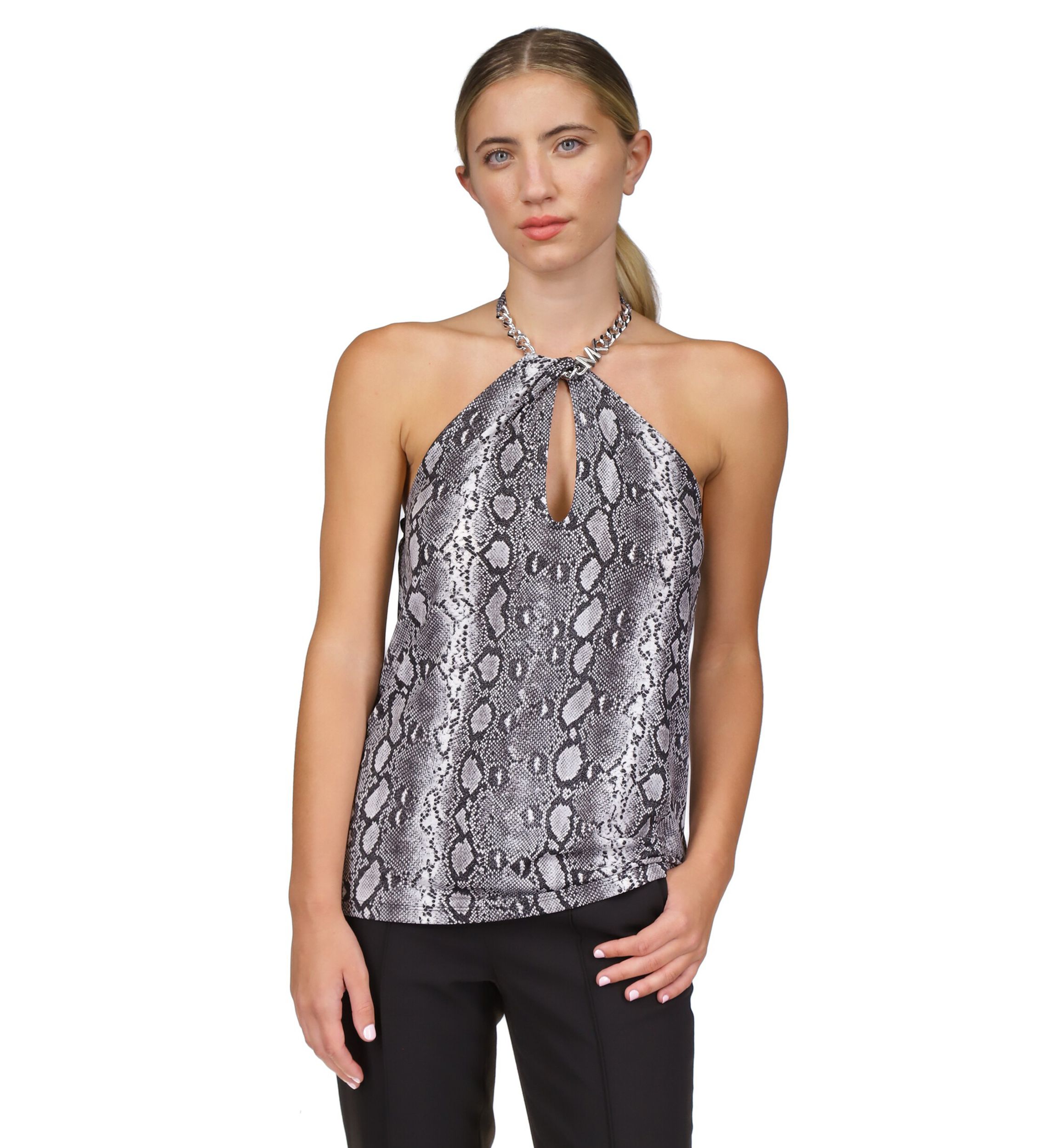 Womens Chain Neck Halter Tank