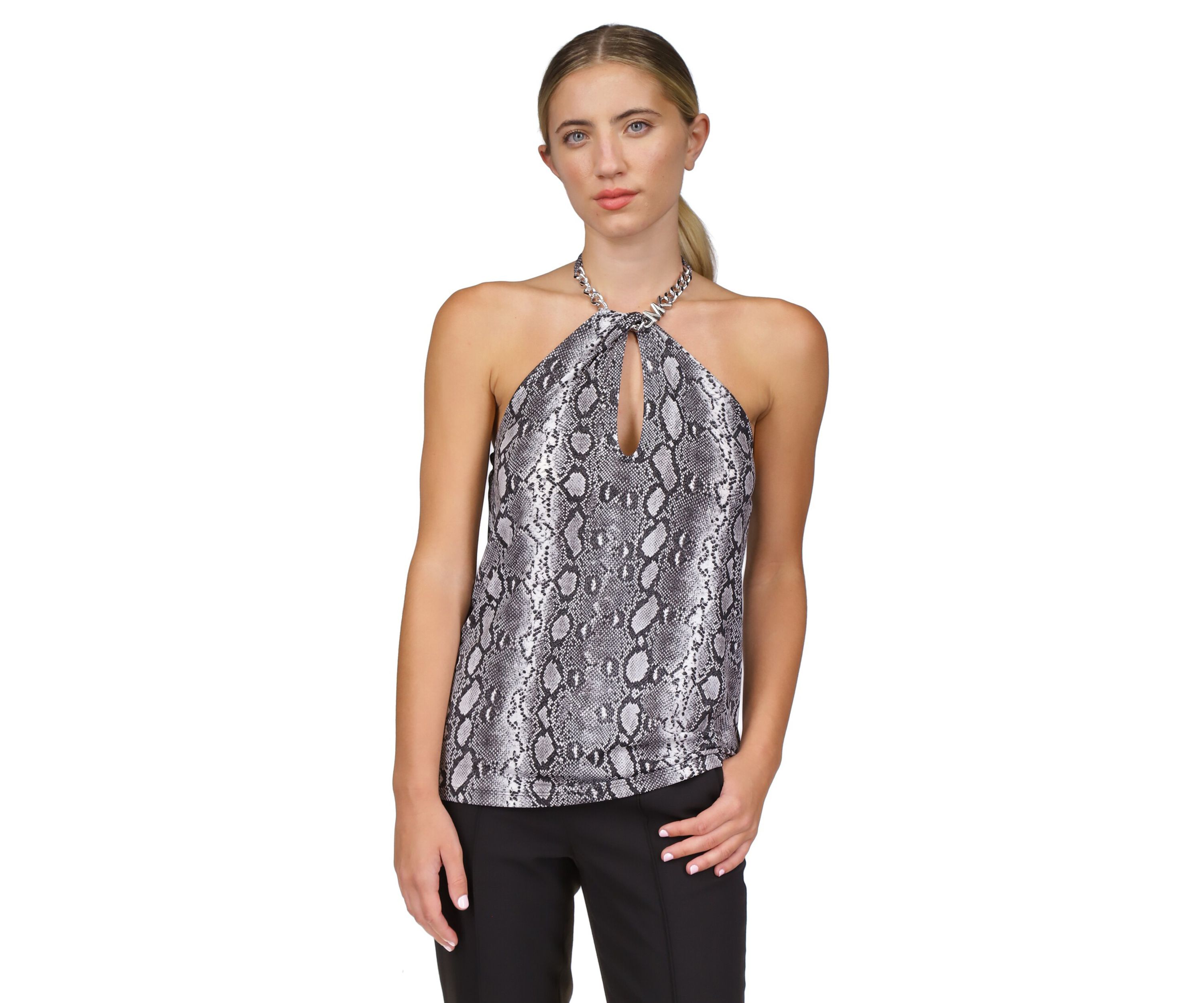Womens Chain Neck Halter Tank