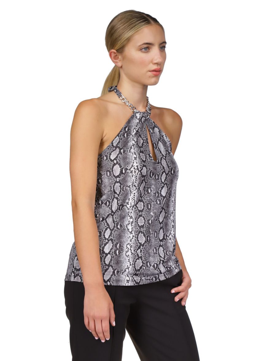 Womens Chain Neck Halter Tank