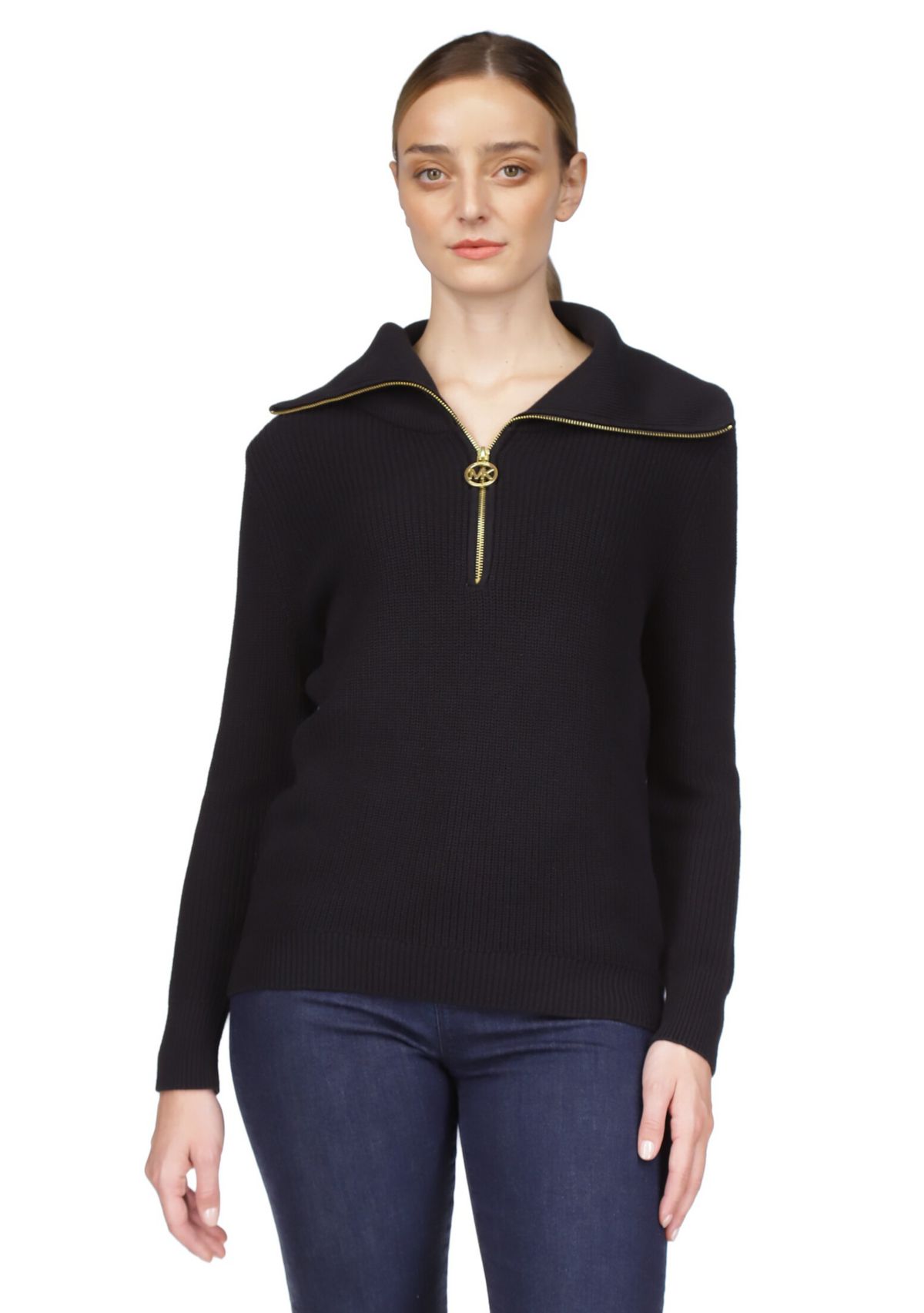 Womens Half Zip Shaker Sweater 