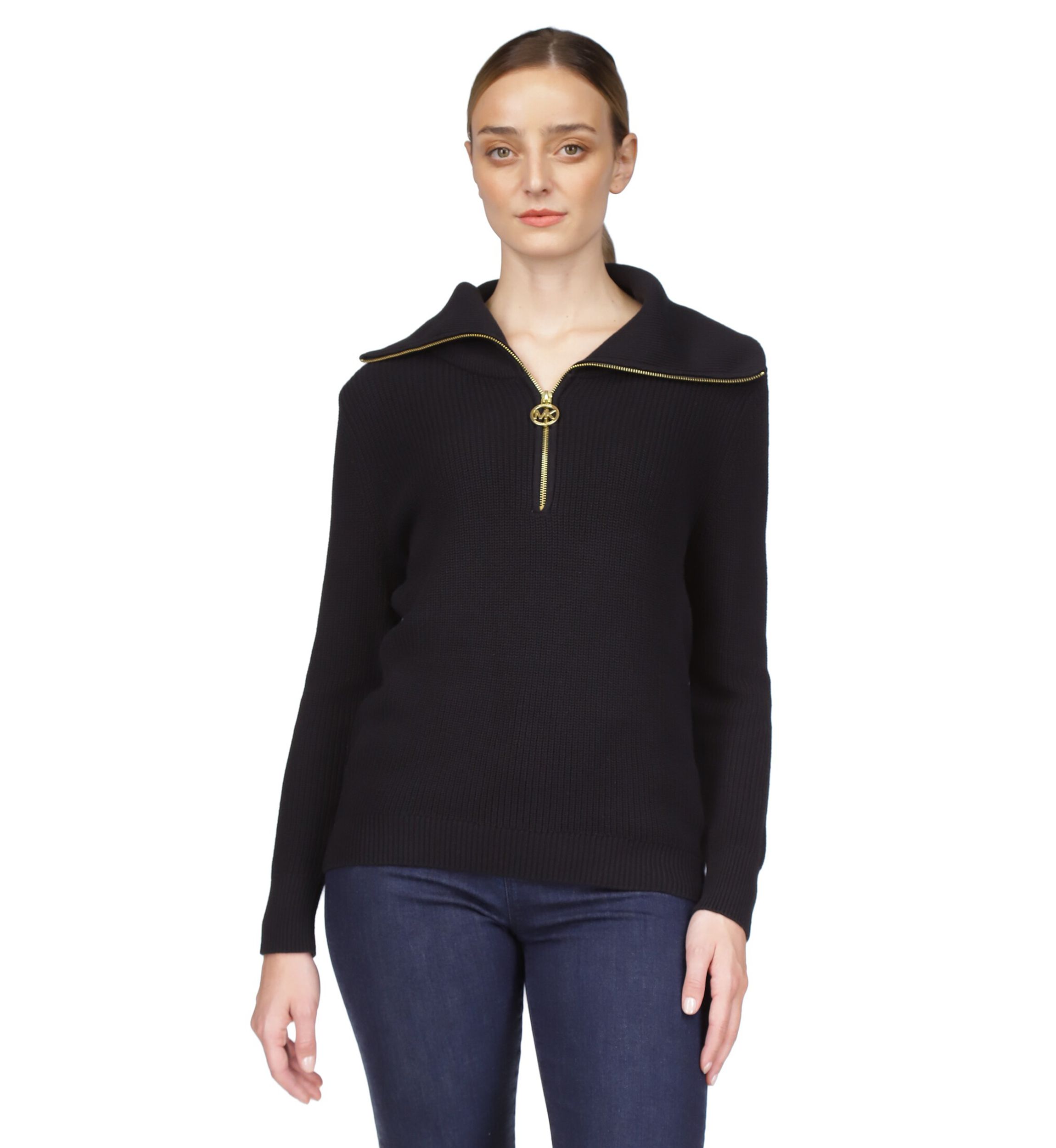 Womens Half Zip Shaker Sweater 