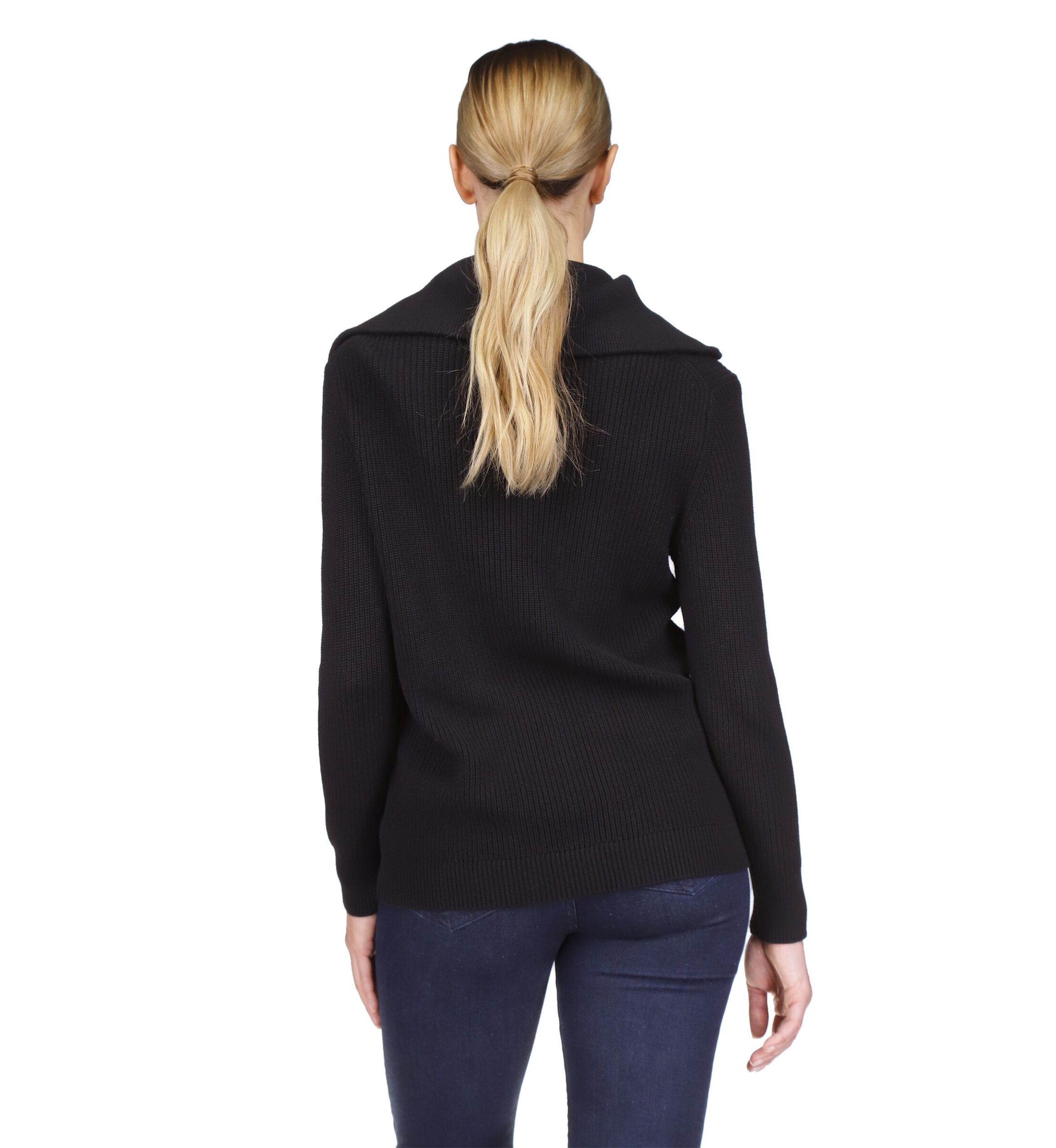 Womens Half Zip Shaker Sweater 