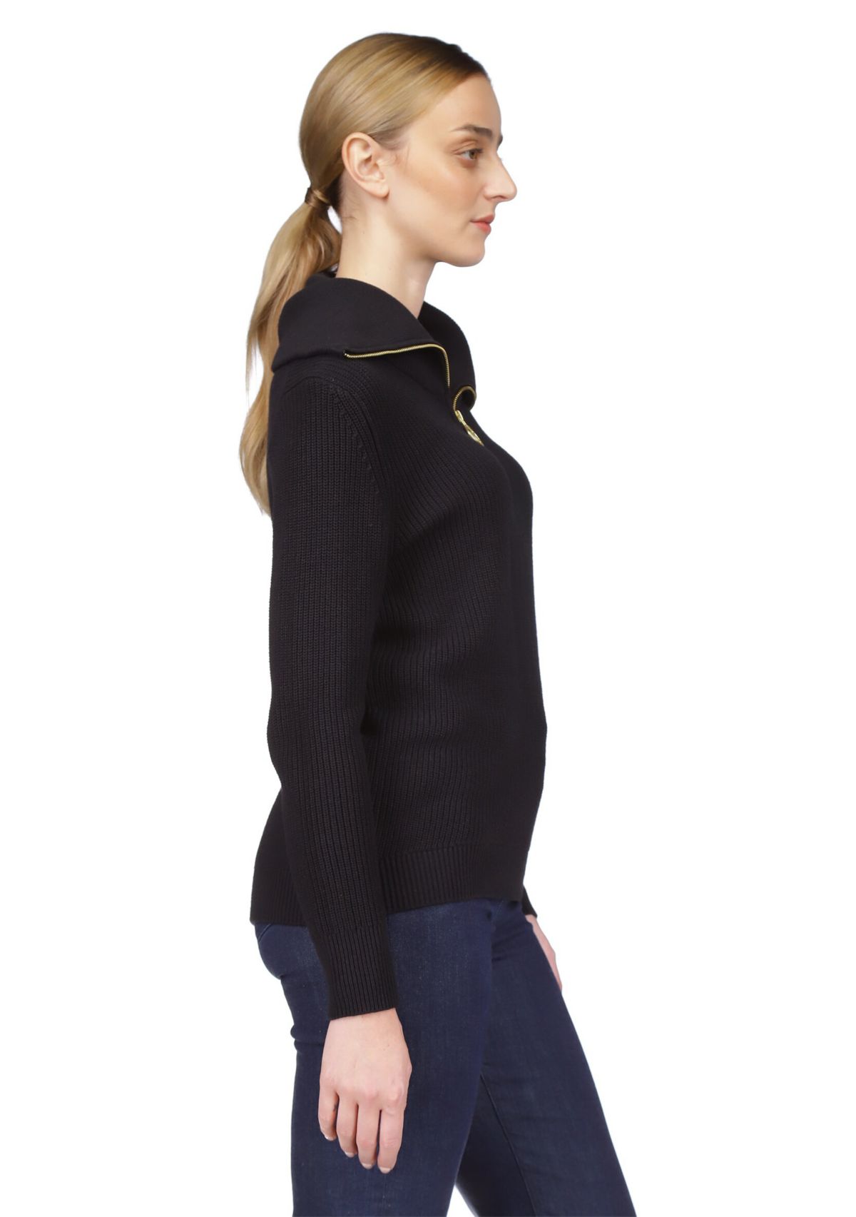 Womens Half Zip Shaker Sweater 