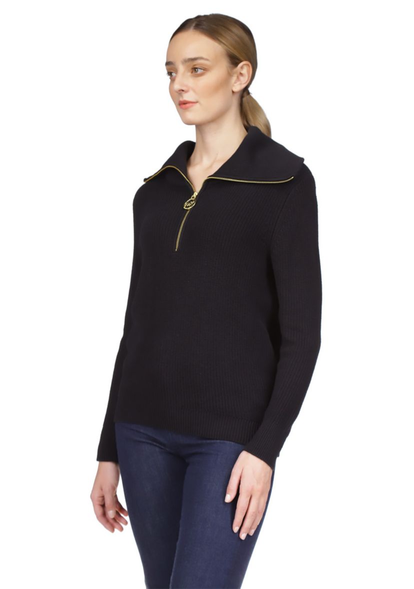 Womens Half Zip Shaker Sweater 
