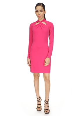 MICHAEL Michael Kors Women's Twist Neck Fitted Dress, Medium