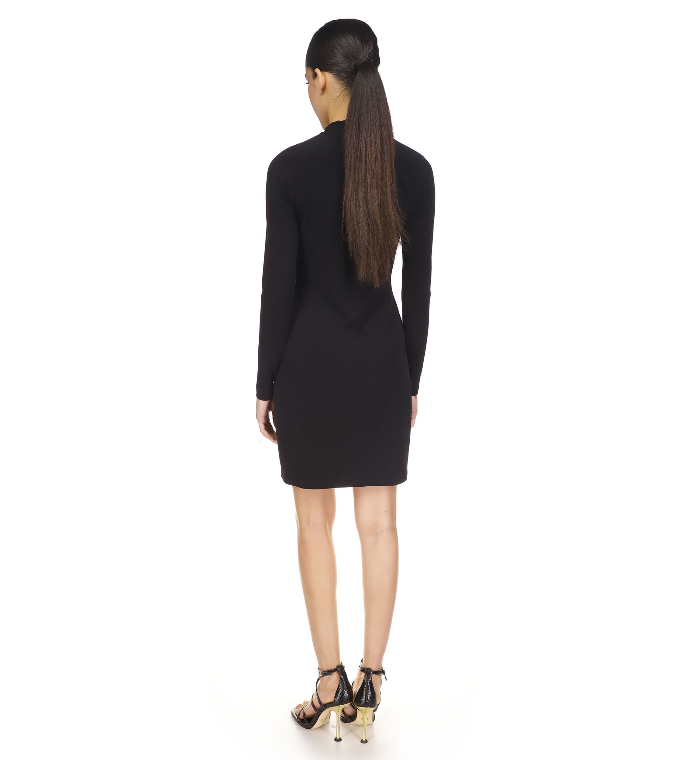 Womens Twist Neck Fitted Dress