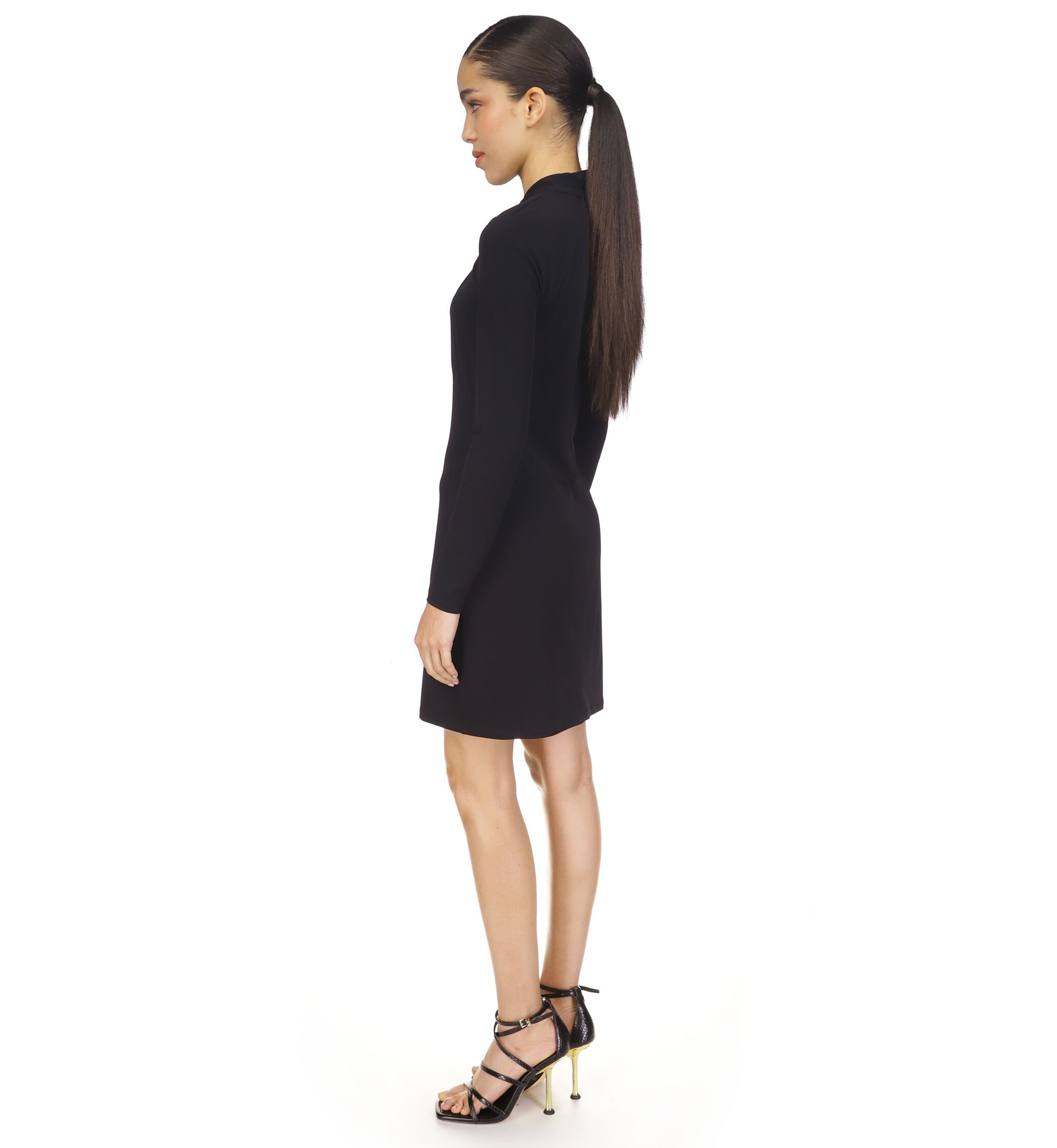 Womens Twist Neck Fitted Dress