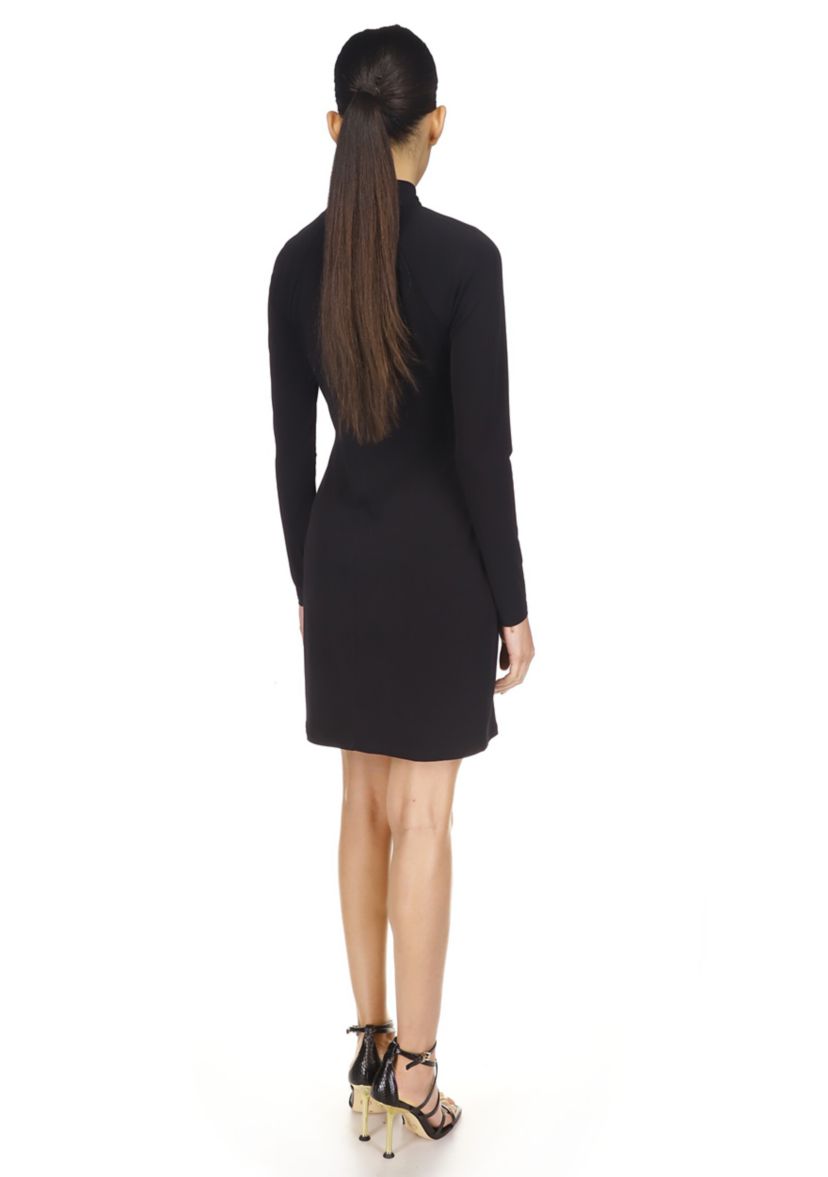 Womens Twist Neck Fitted Dress