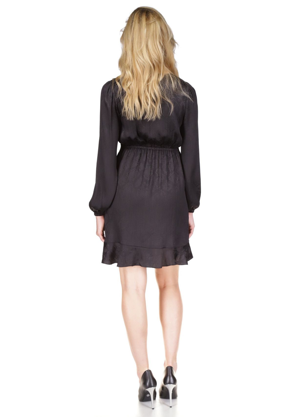 Womens Snake Jacquard Long Sleeve Mini Dress