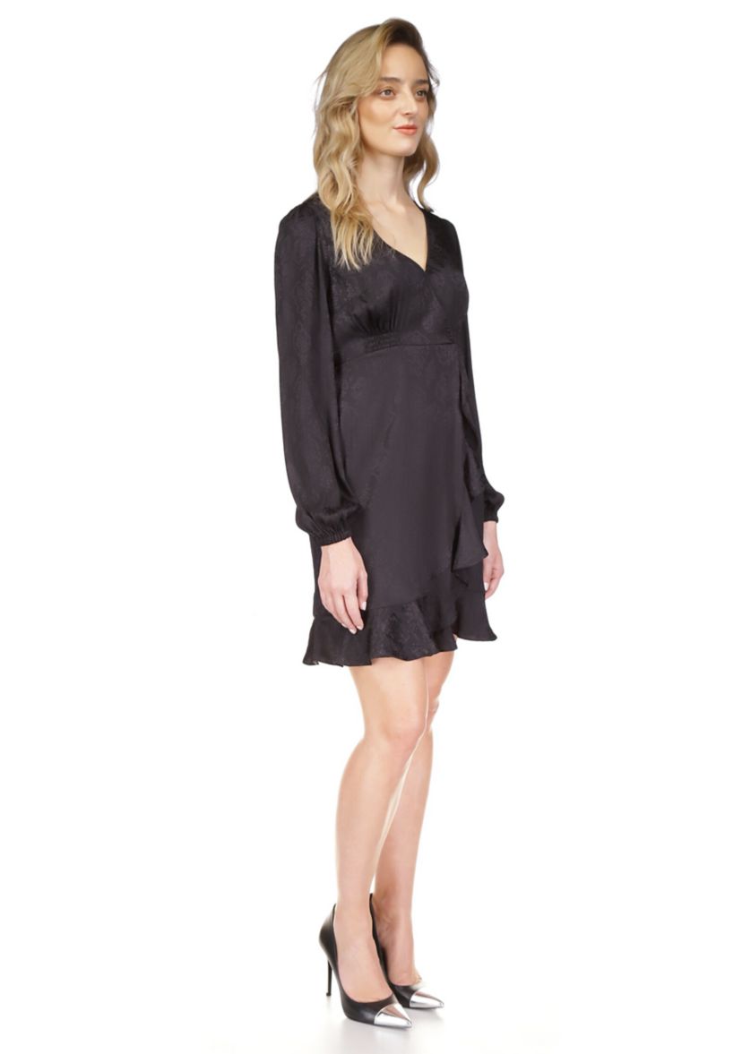 Womens Snake Jacquard Long Sleeve Mini Dress