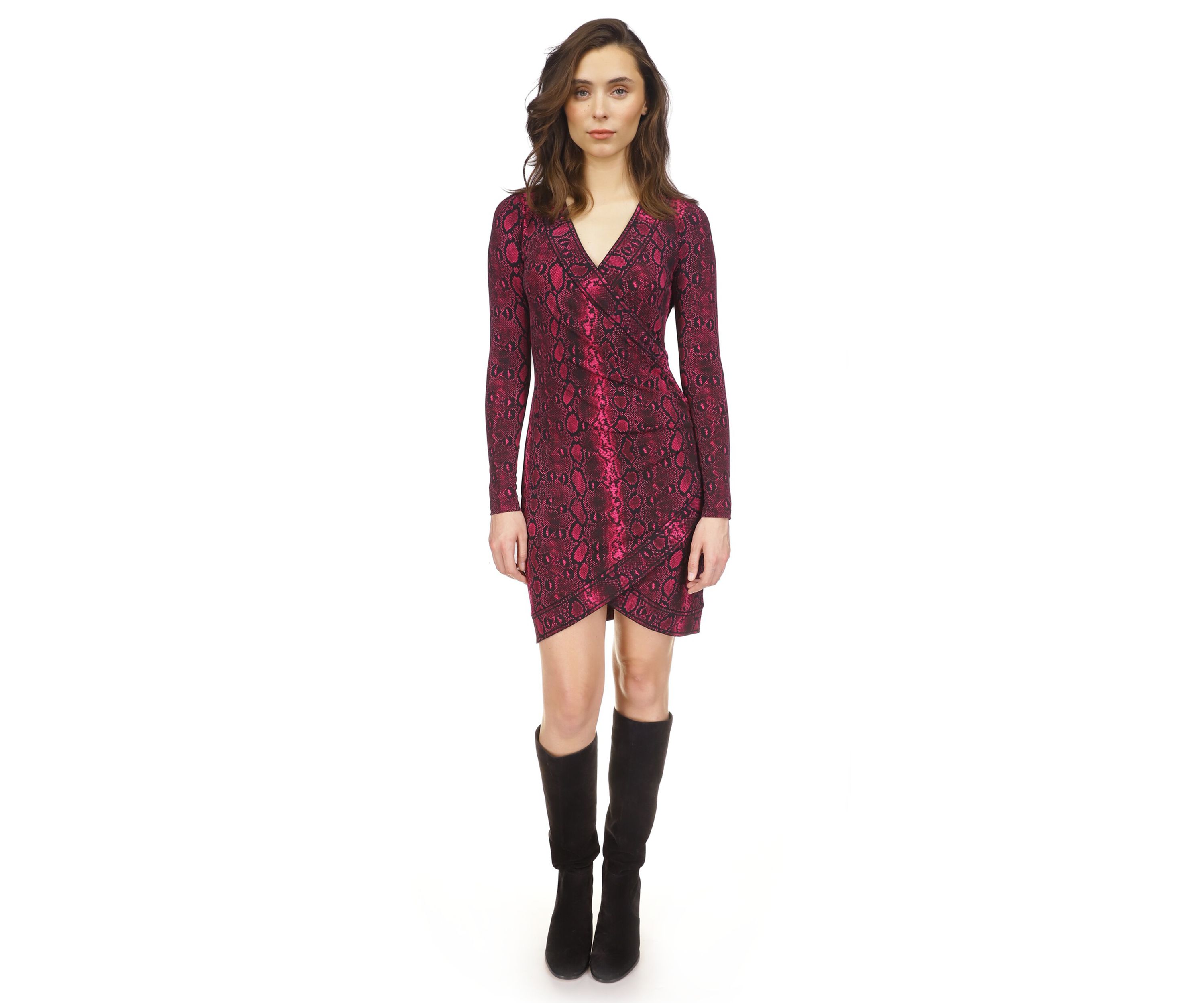 Womens Crossover Border Mini Dress 