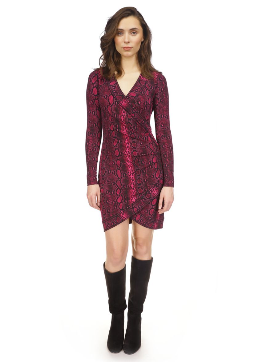 Womens Crossover Border Mini Dress 
