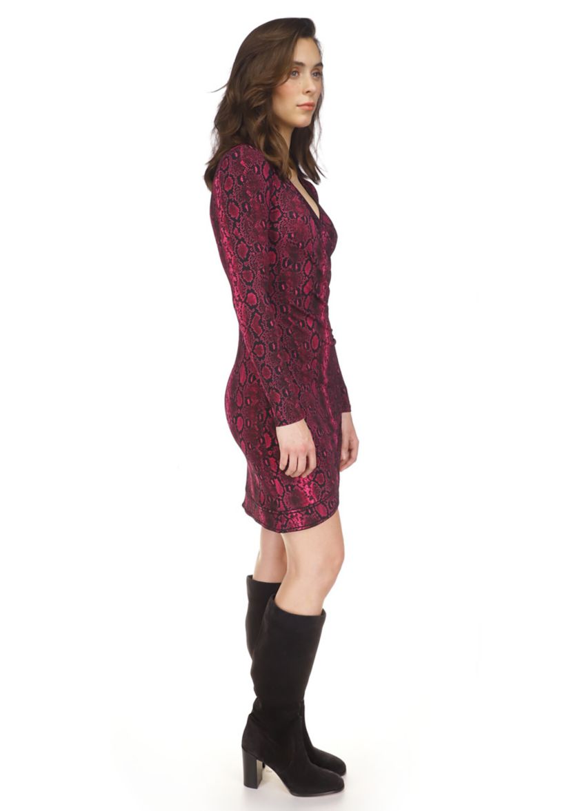 Womens Crossover Border Mini Dress 